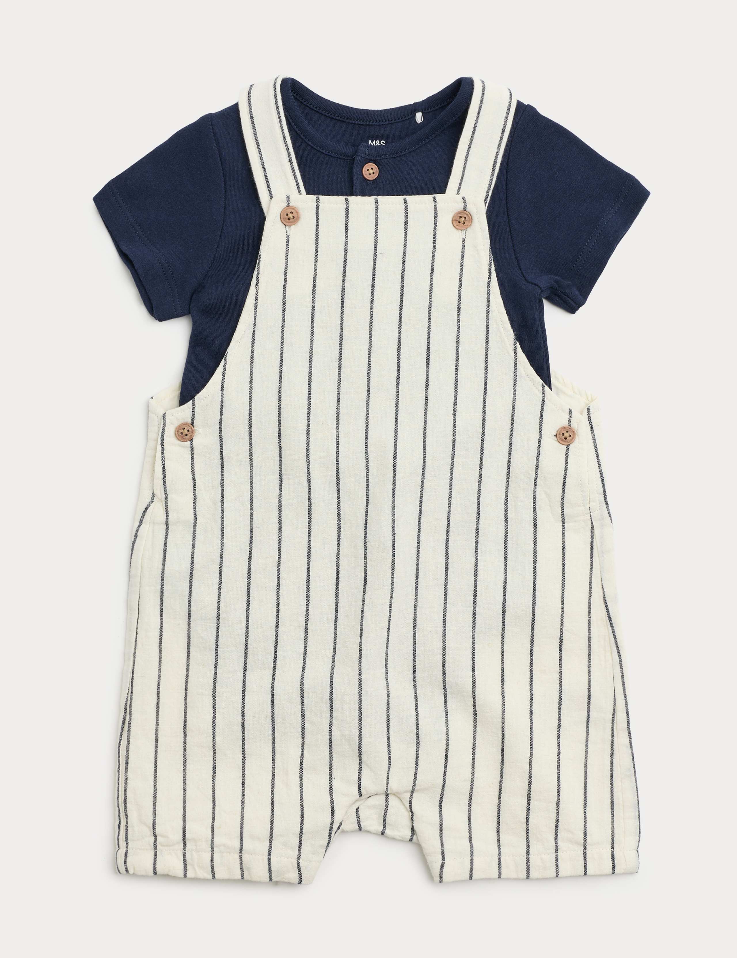 2 Piece Cotton Rich Romper Set (0-3 Yrs) 1 of 3