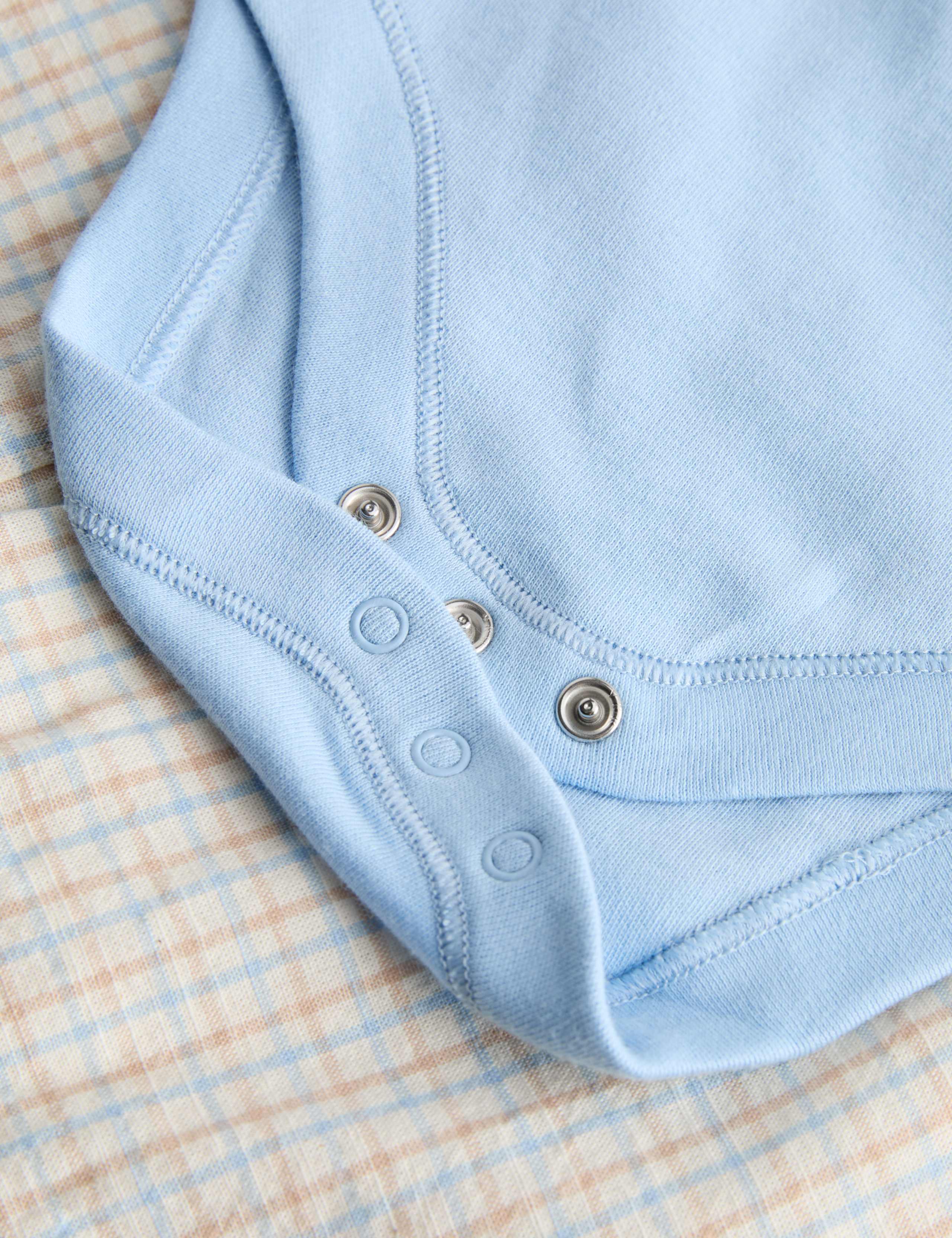 2 Piece Pure Cotton Checked Bibshort Outfit (0-3 Yrs) 5 of 5