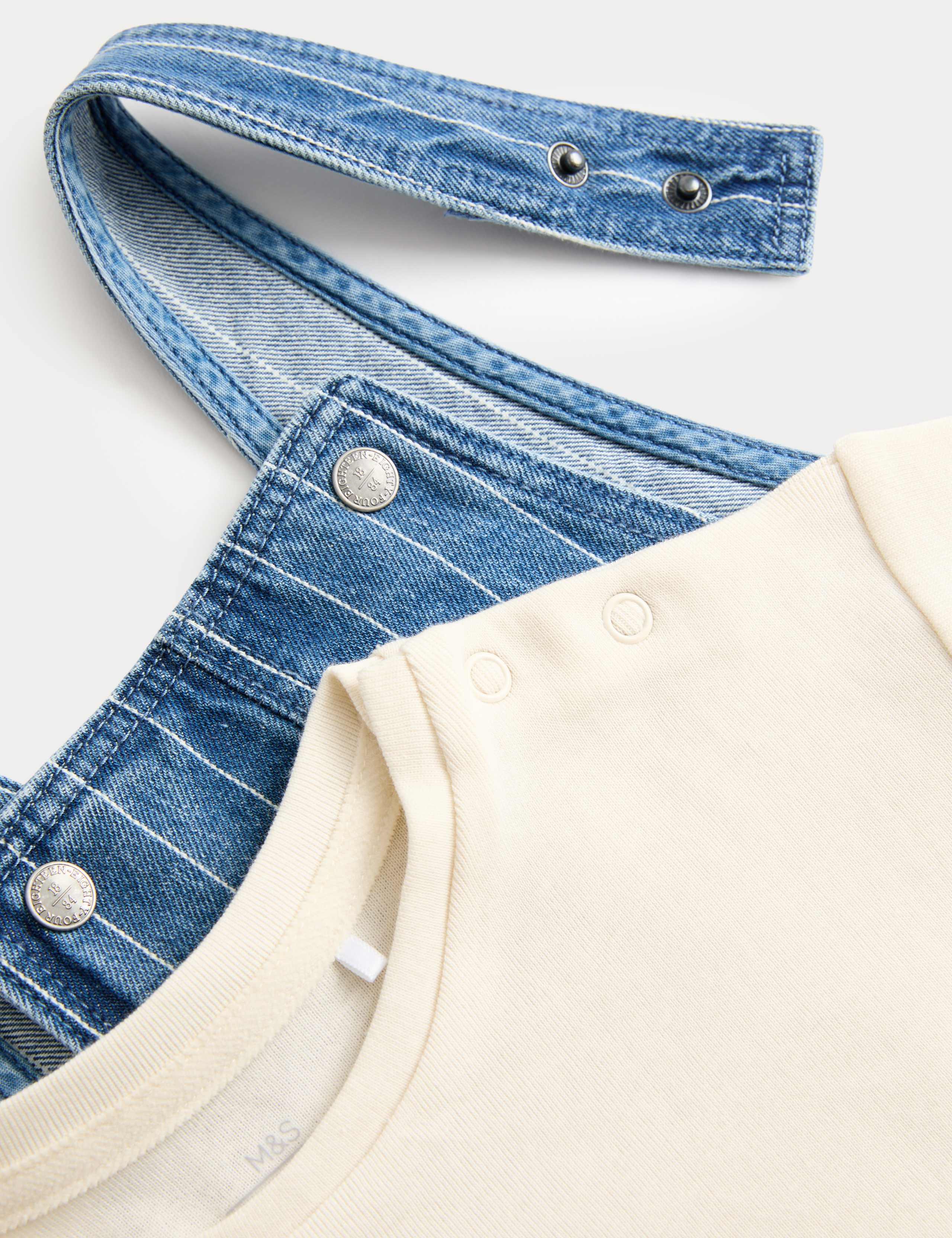 Denim Striped Bibshort with T-Shirt (0-3 Yrs) 3 of 3