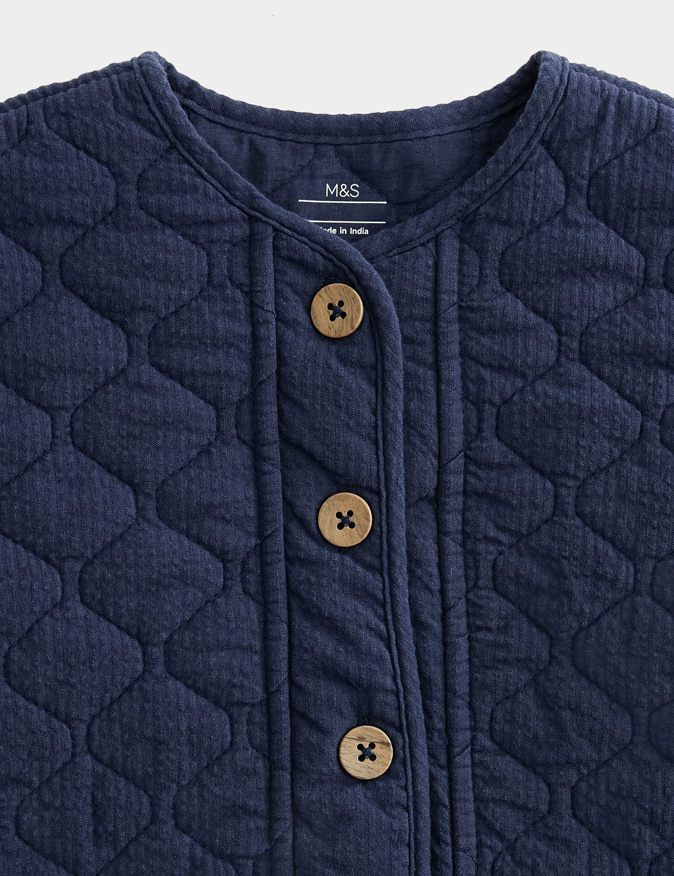 Pure Cotton Quilted Jacket (0-5 Yrs) 3 of 3
