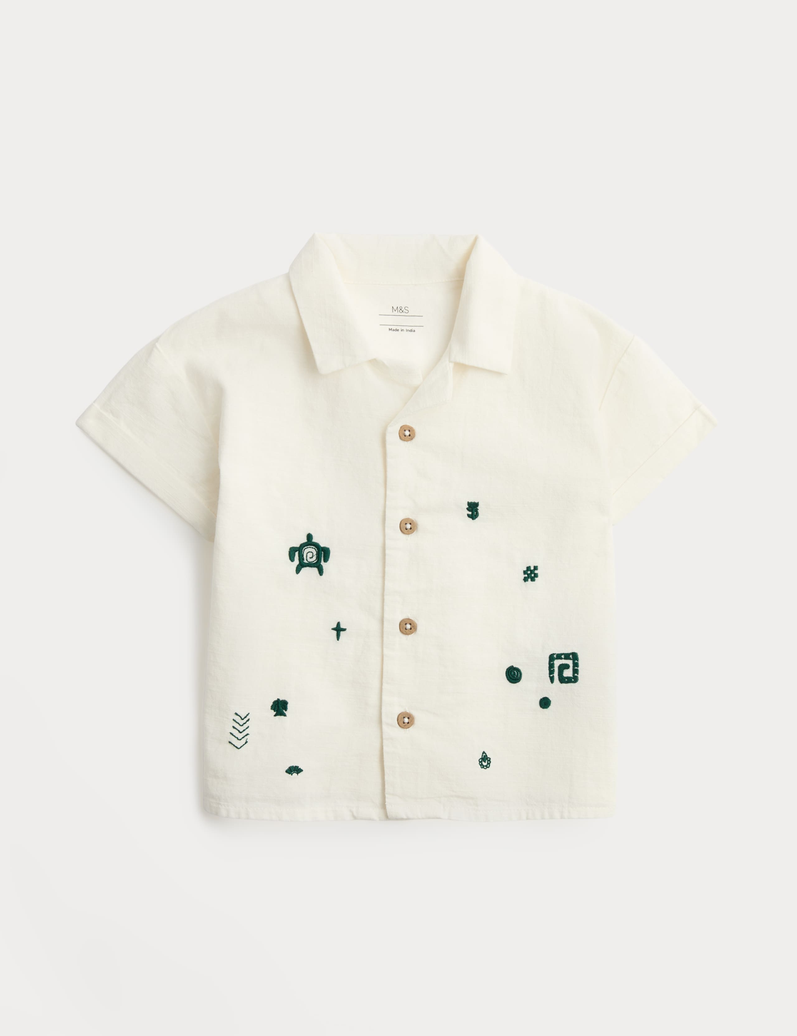 Pure Cotton Aztec Embroidered Shirt (0-5 Yrs) 1 of 1