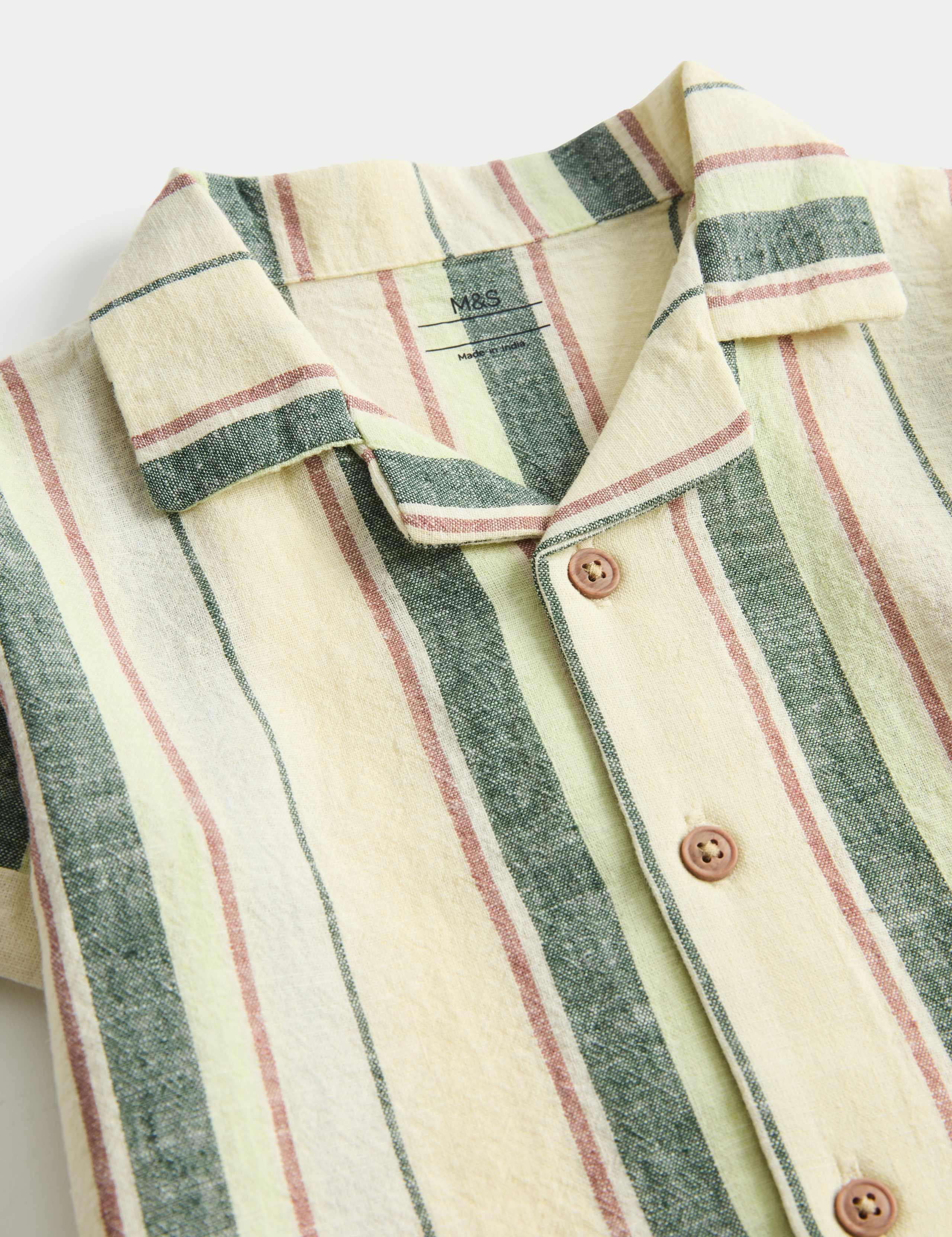 Cotton Linen Blend Striped Shirt (0-5 Yrs) 2 of 2