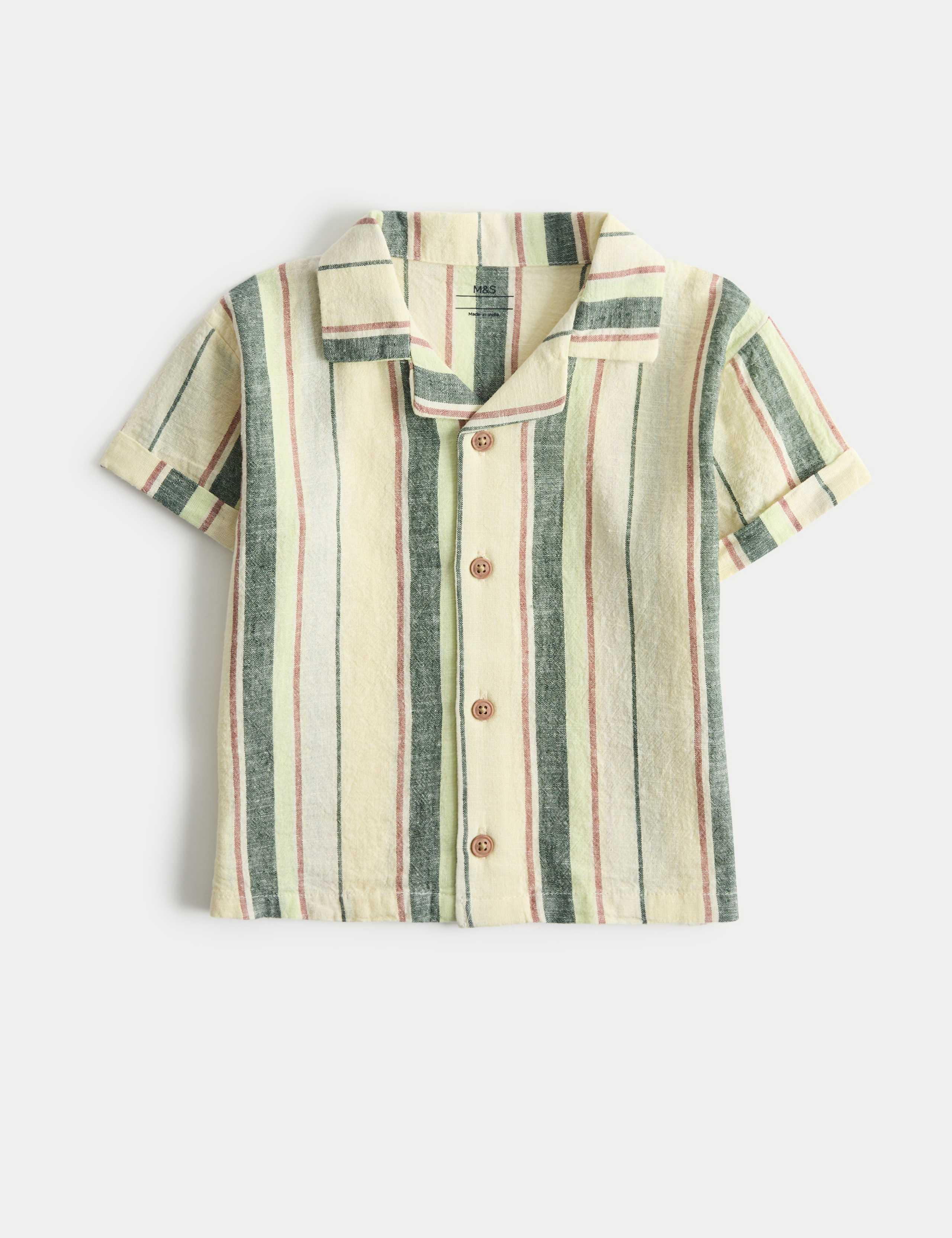 Cotton Linen Blend Striped Shirt (0-5 Yrs) 1 of 2