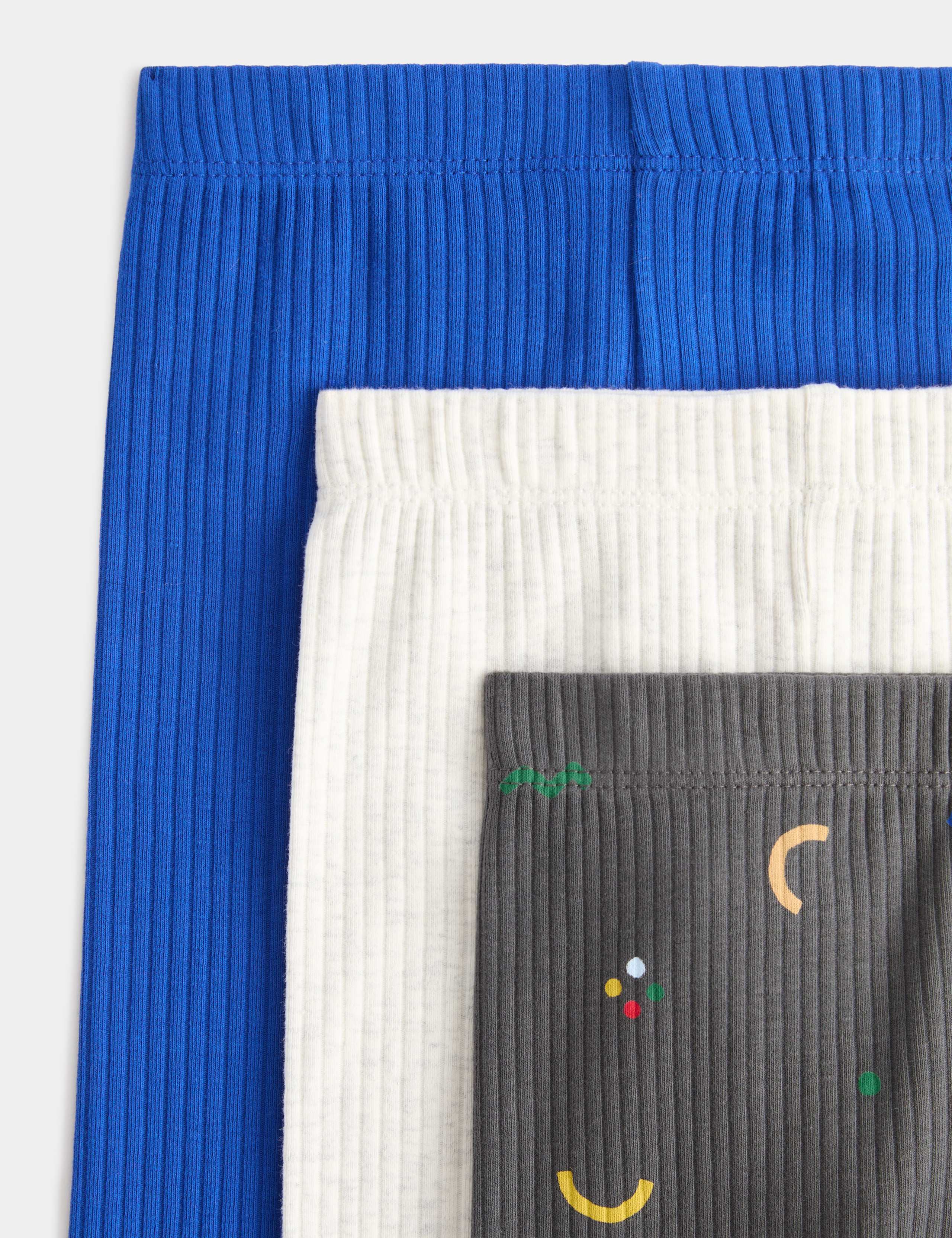 3 Pack Cotton Rich Abstract Ribbed Leggings (0 Mths-4 Yrs) 2 of 2