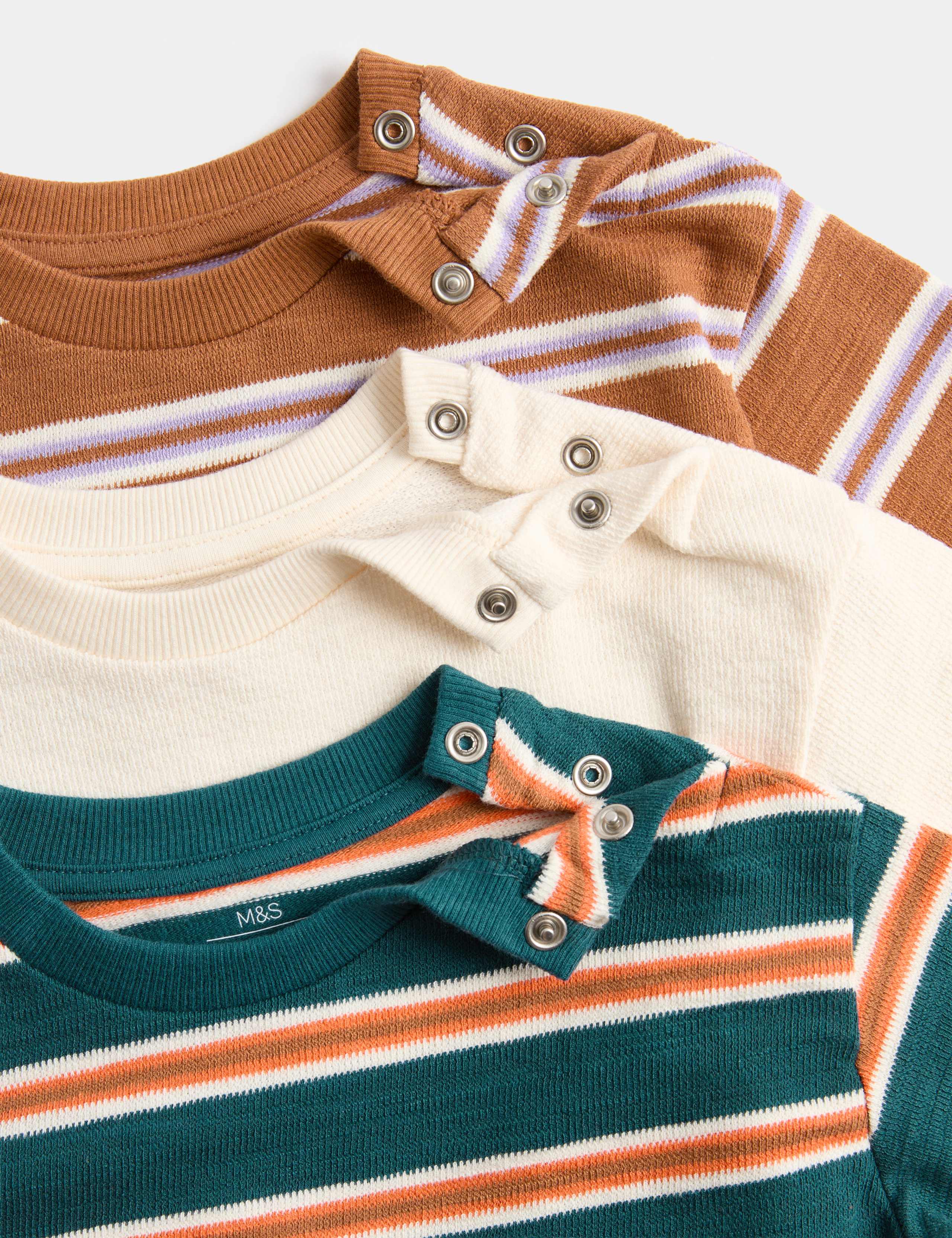 3 Pack Pure Cotton Striped Tops (0-5 Yrs) 2 of 2