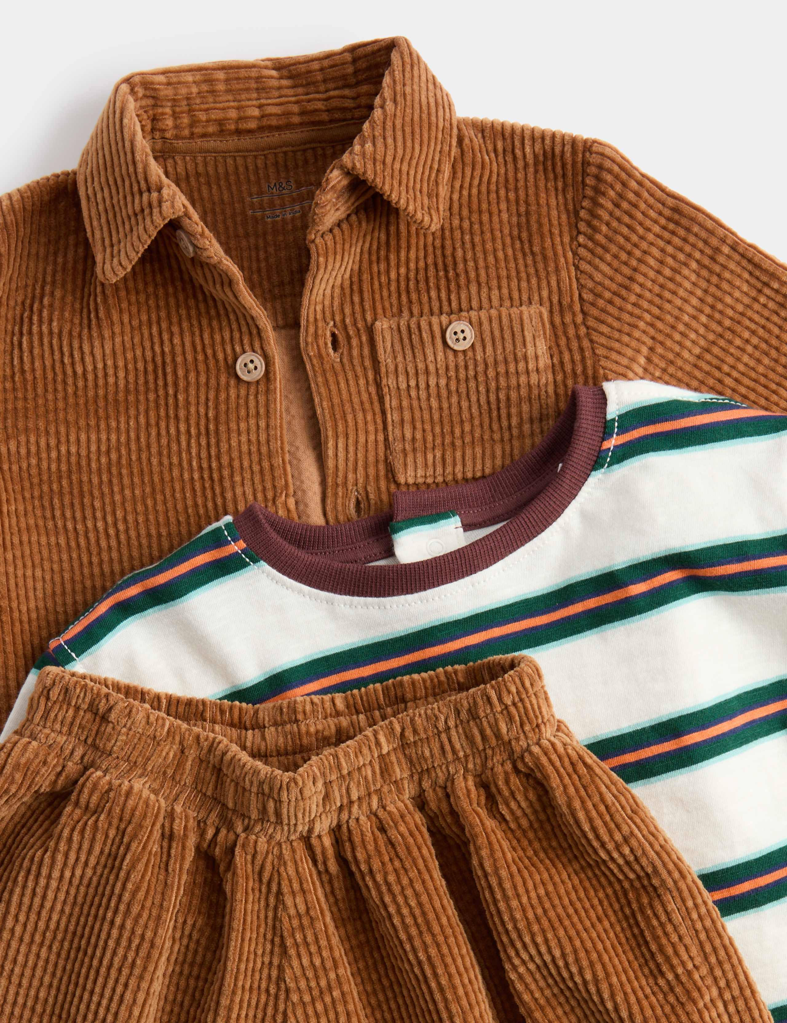 3 Piece Pure Cotton Shirt & Trousers Outfit (0-5 Yrs) 2 of 2
