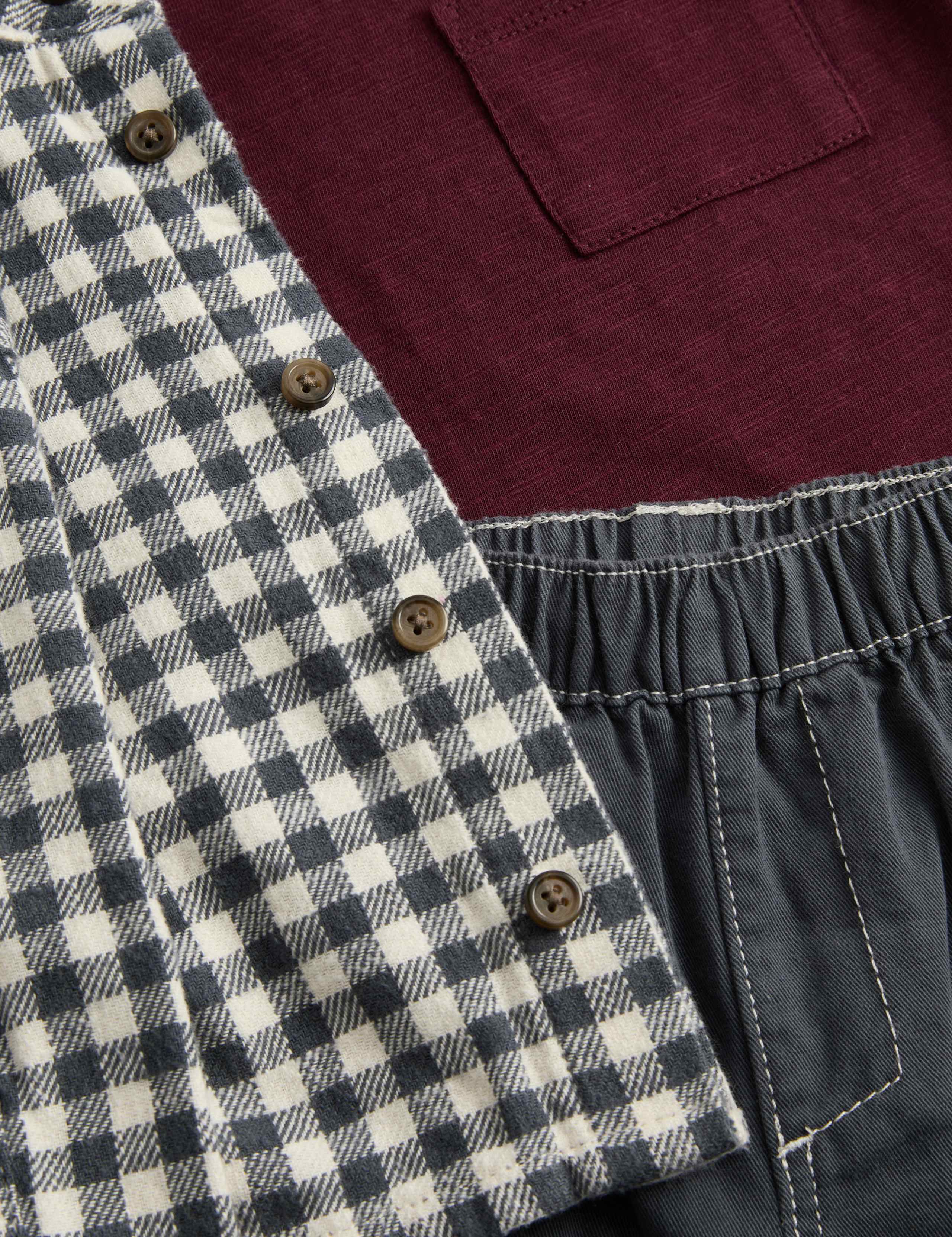 3 Piece Pure Cotton Shirt & Trouser Outfit (0-5 Yrs) 2 of 3