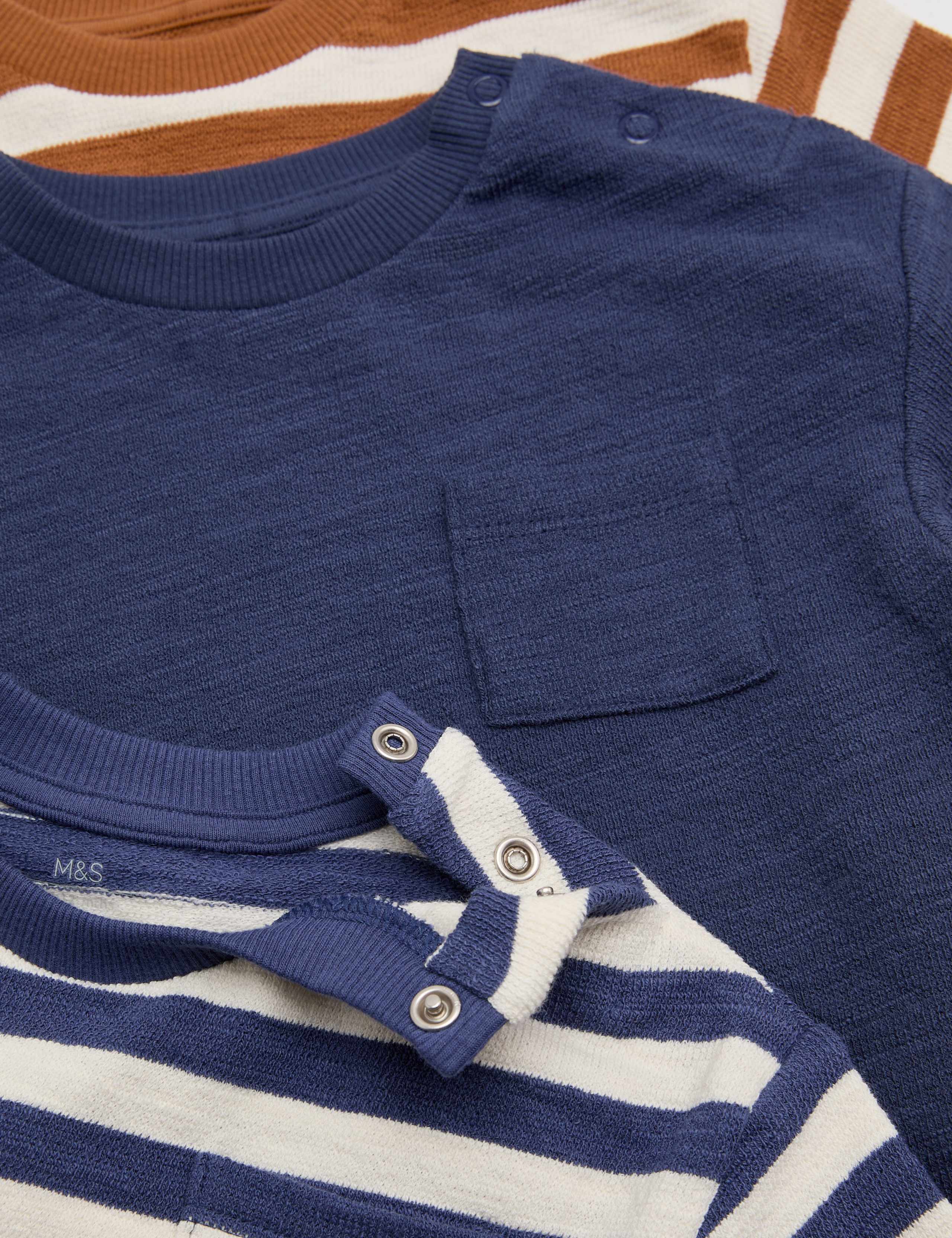 3 Pack Pure Cotton Striped Tops (0-3 Yrs) 2 of 2