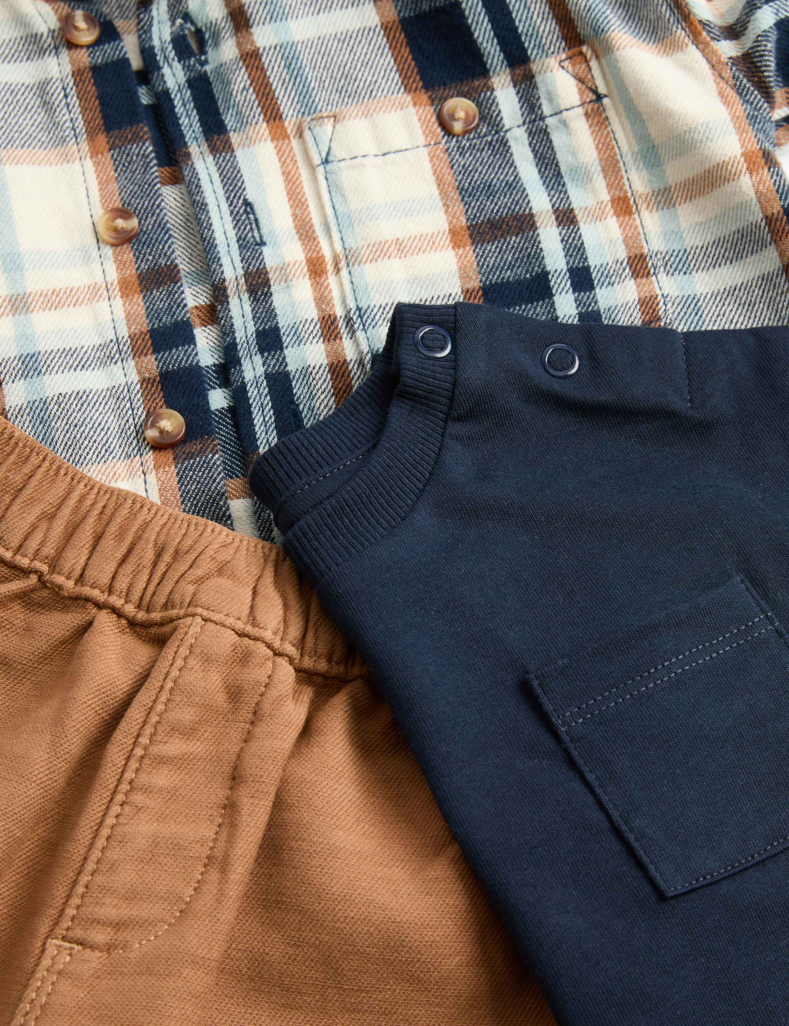 Pure Cotton Checked Top & Bottom Outfit 2 of 2