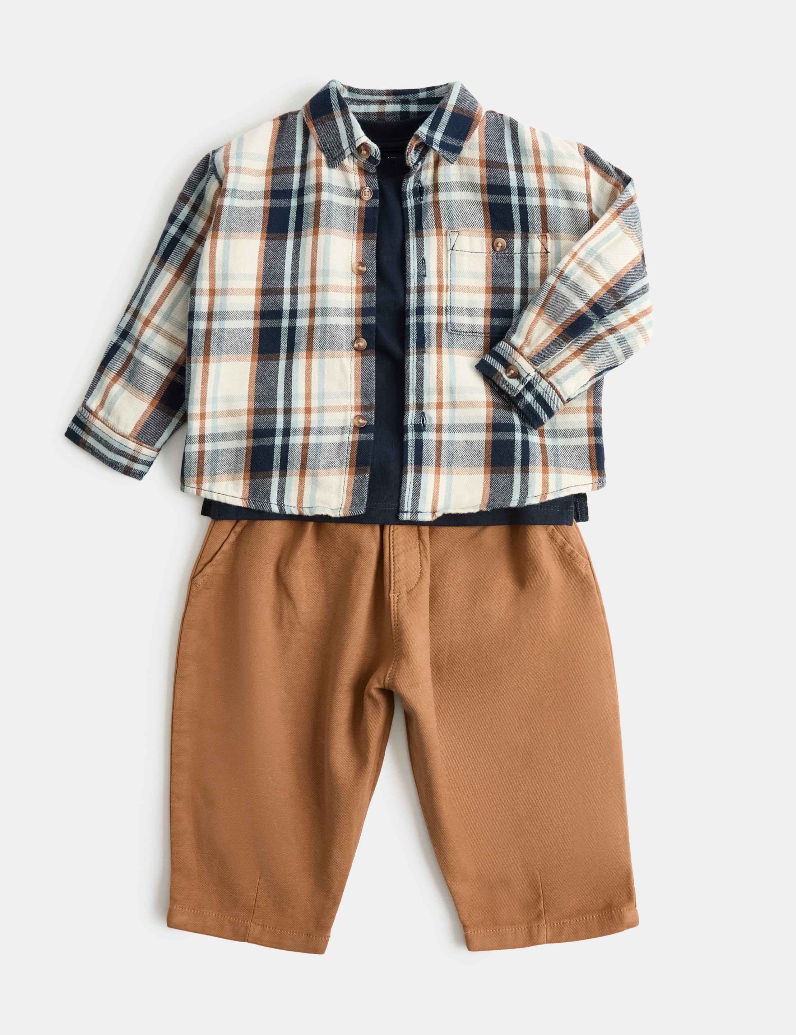 Pure Cotton Checked Top & Bottom Outfit 1 of 2