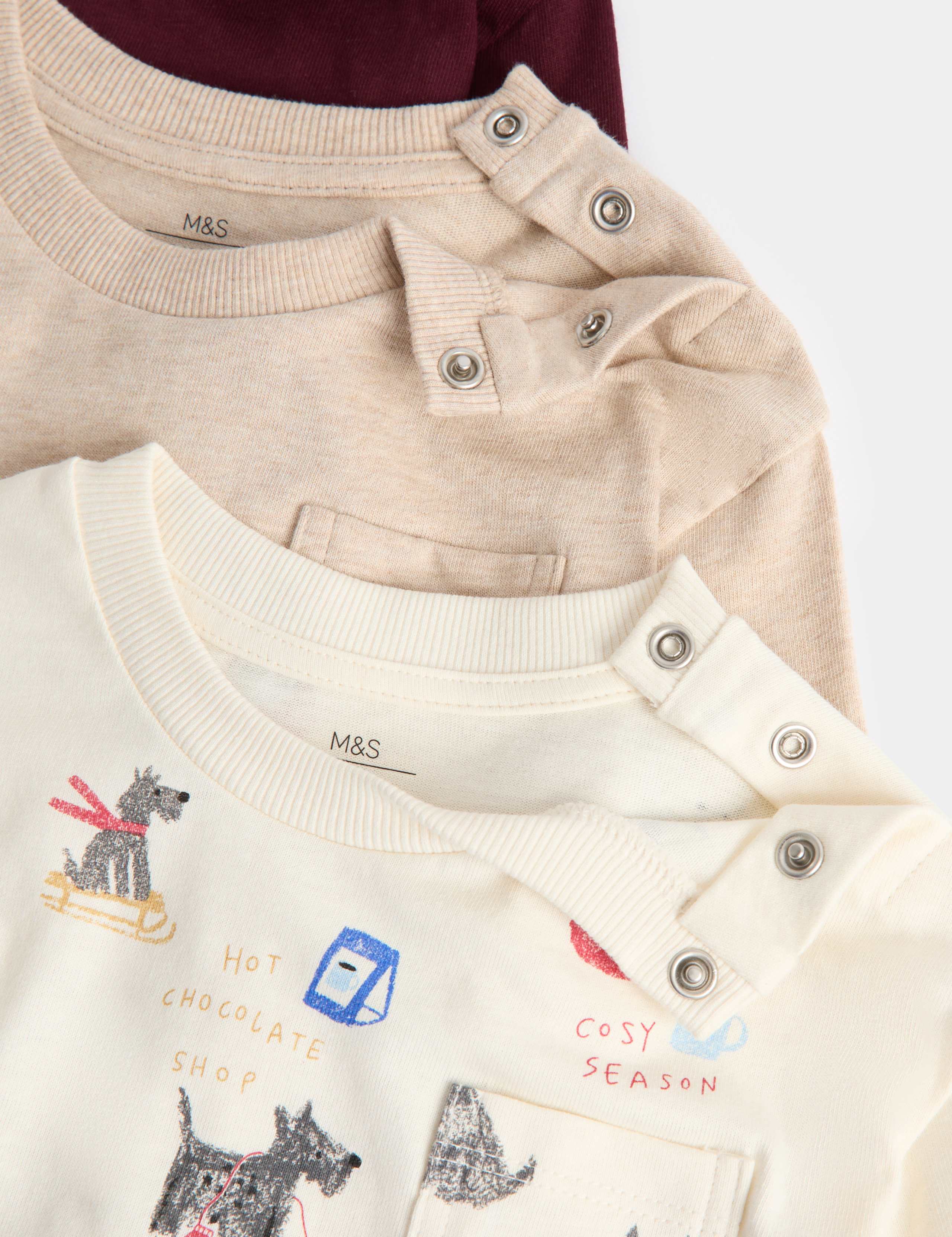 3pk Pure Cotton Animal Top 2 of 2