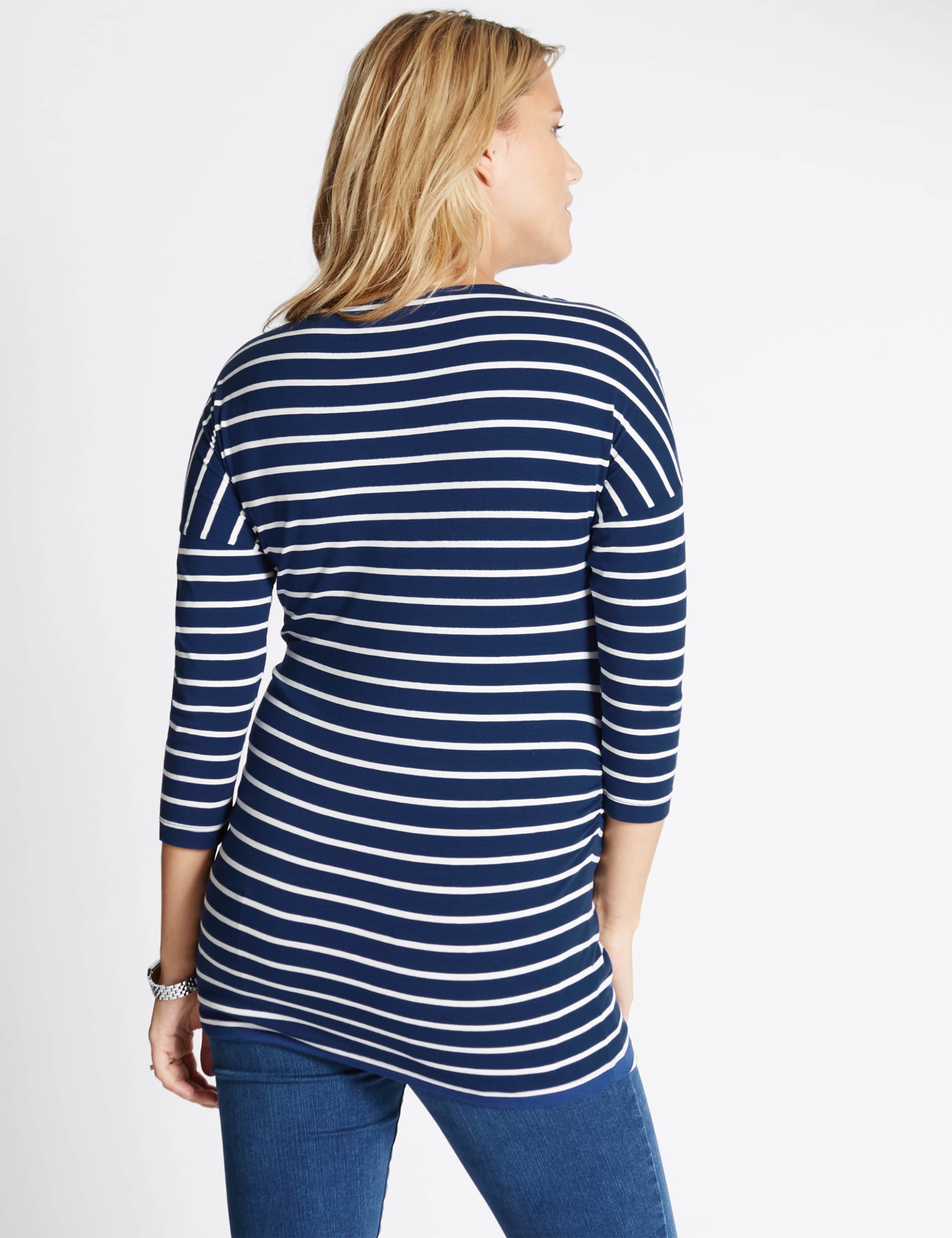 Maternity Nautical Striped Feeding Top 3 of 5