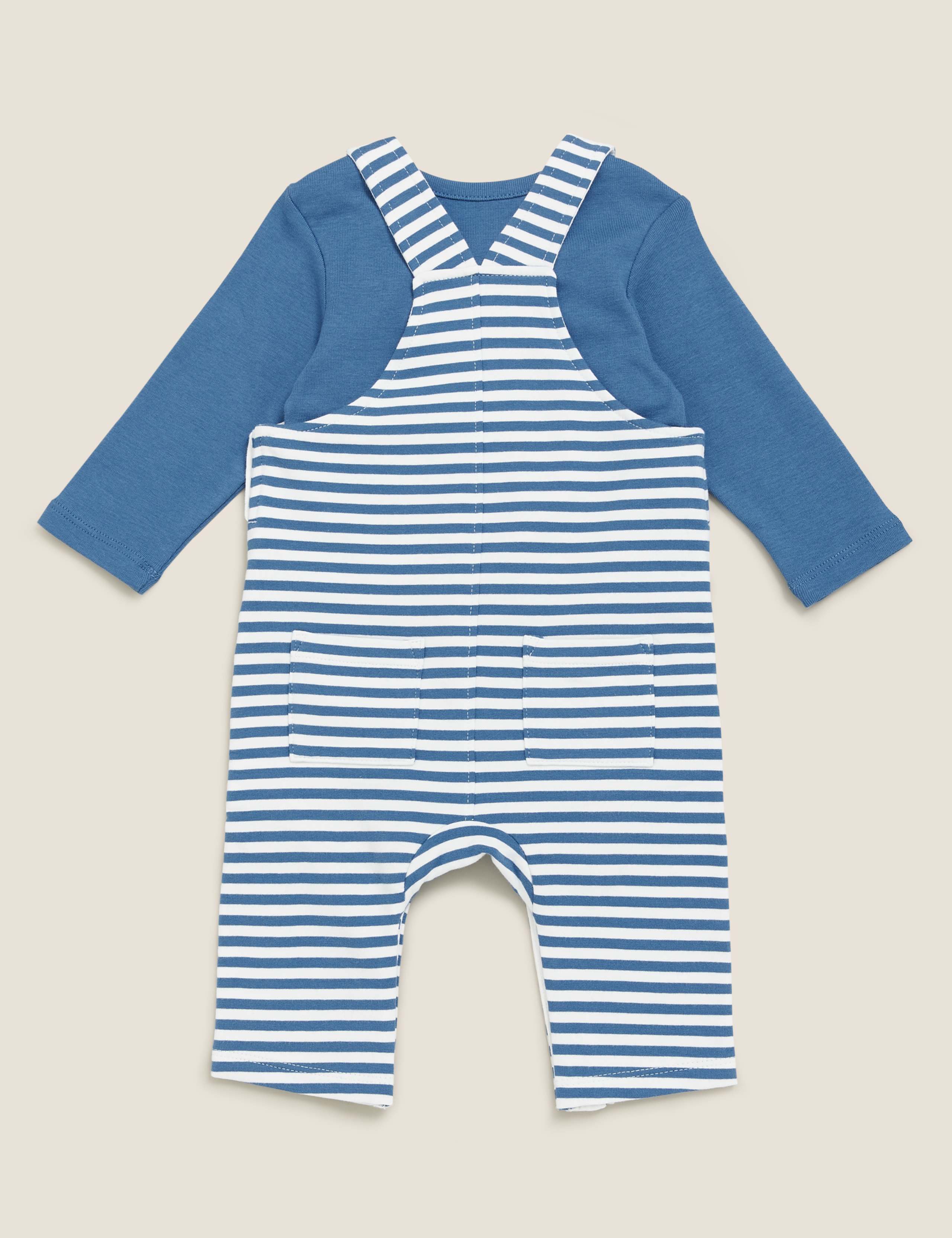 2pc Cotton Dinosaur Dungaree Outfit (0-3 Yrs) 2 of 6