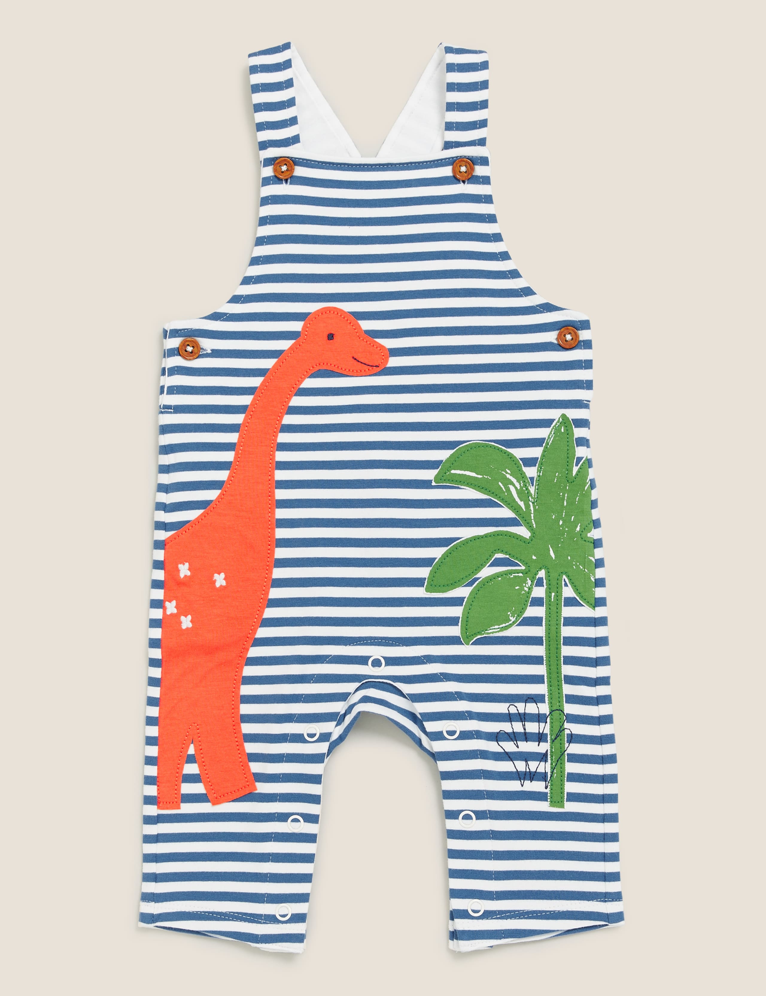 2pc Cotton Dinosaur Dungaree Outfit (0-3 Yrs) 3 of 6