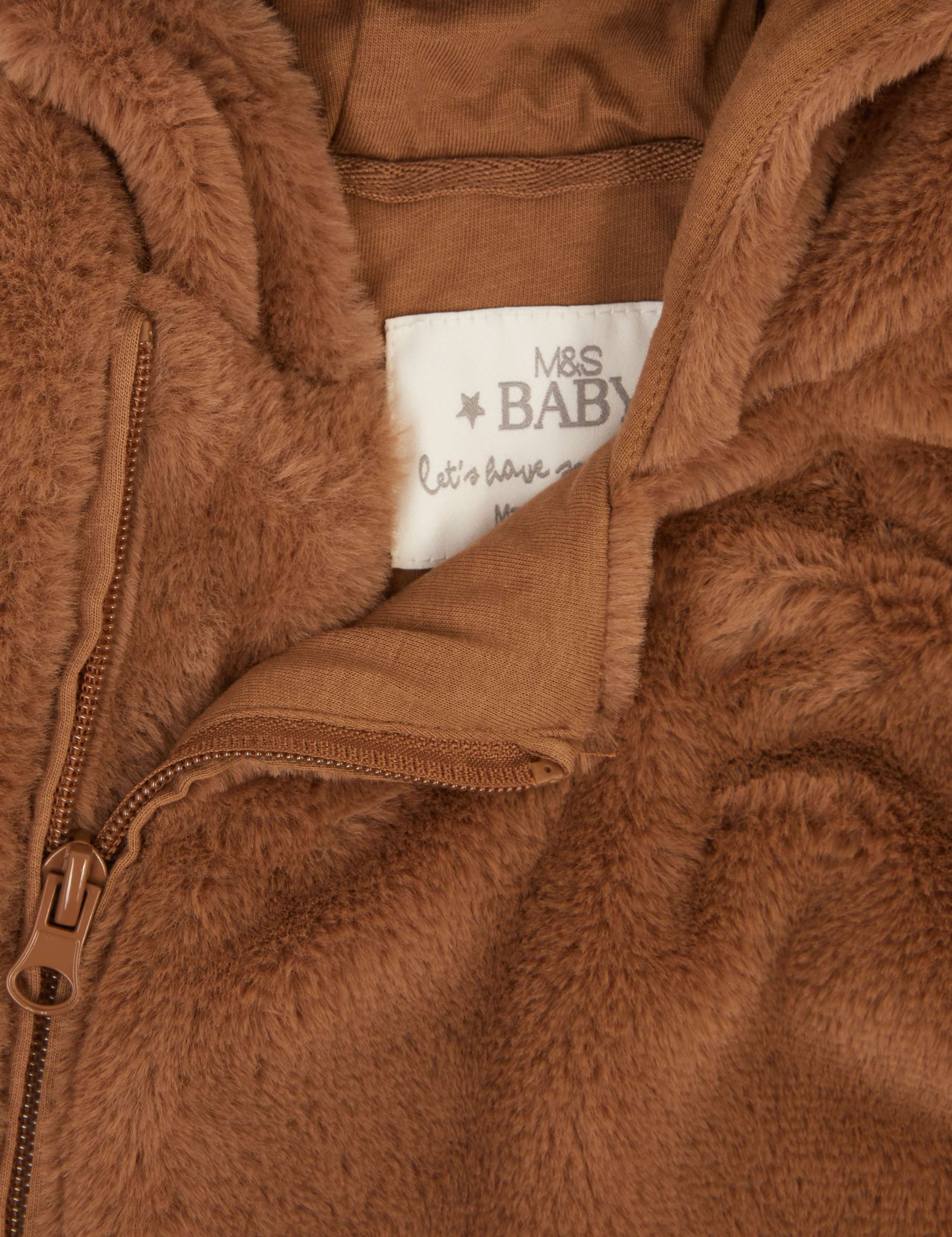 Faux Fur Bear Pramsuit (7lbs-12 Mths) 3 of 4