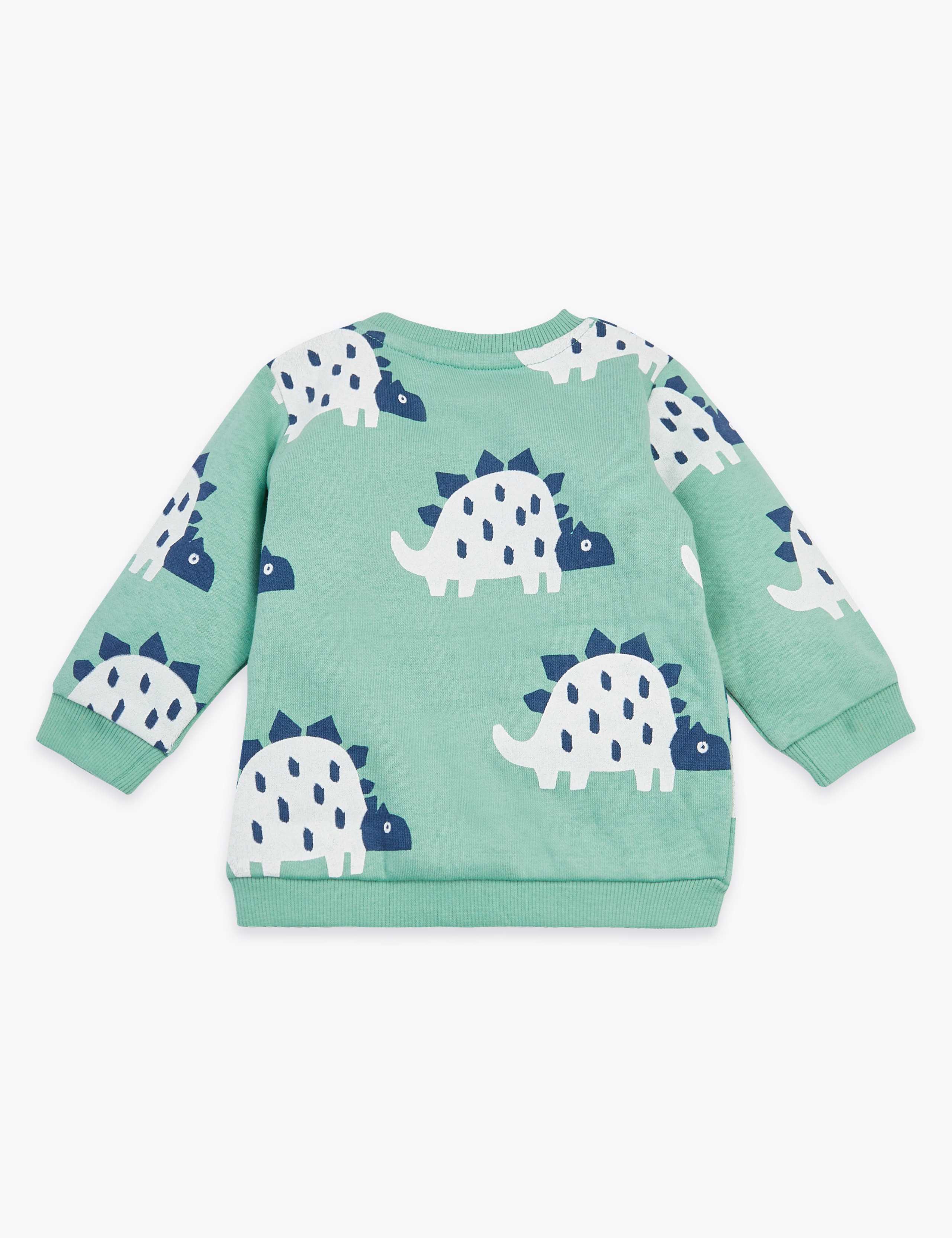 Cotton Dinosaur Print Sweatshirt (0-3 Yrs) 2 of 3