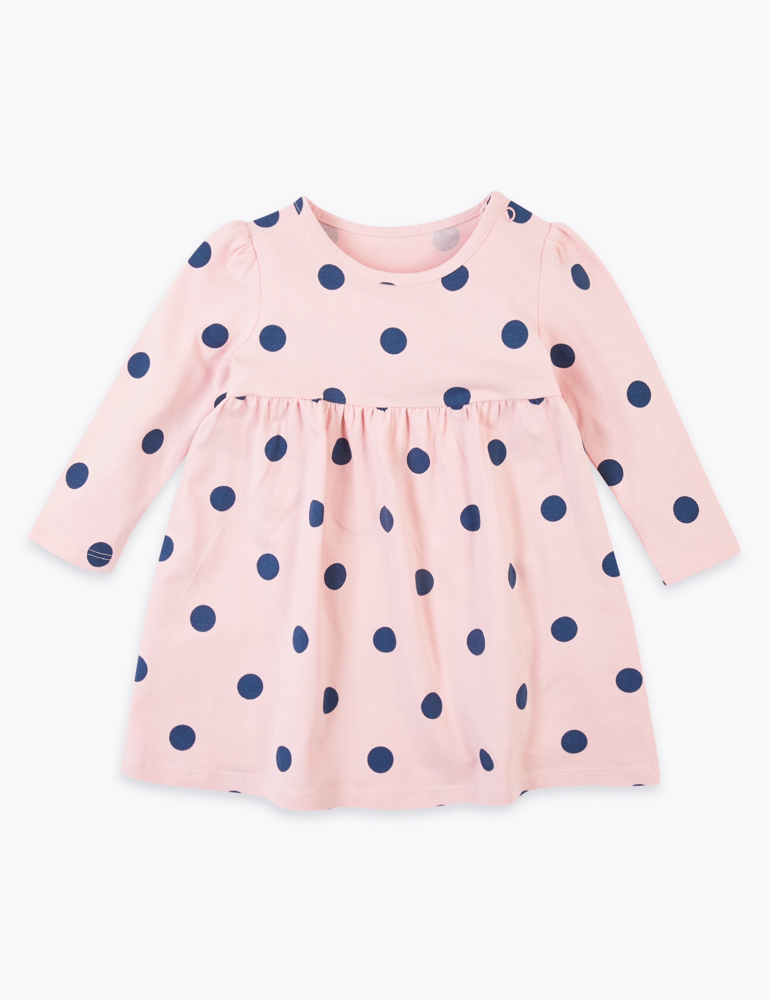 Cotton Rich Jersey Spot Design Dress 1 of 3