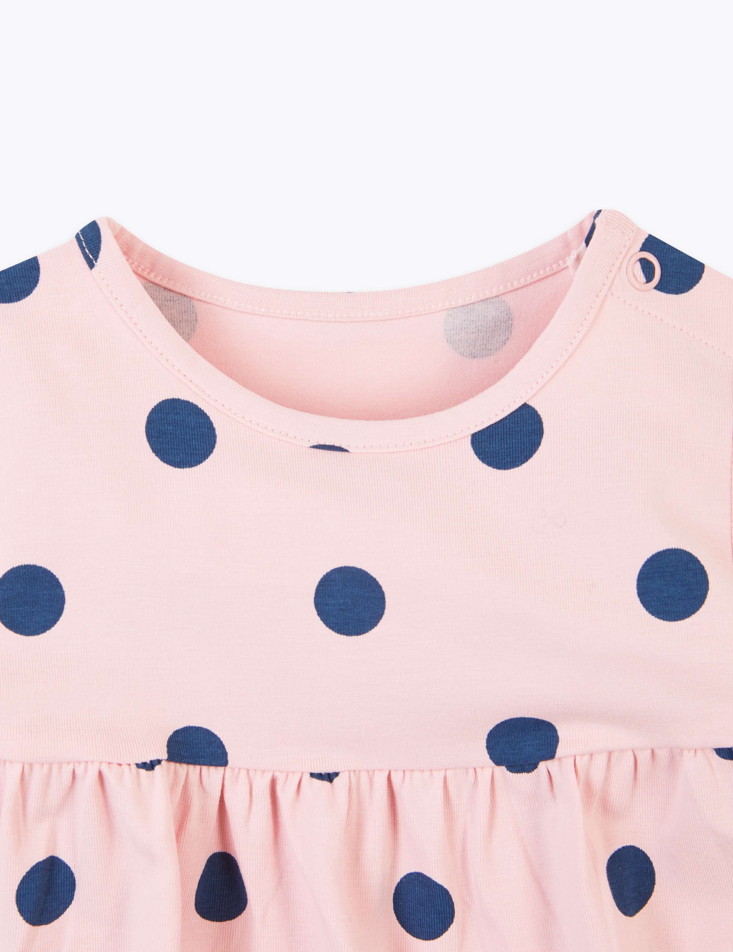 Cotton Rich Jersey Spot Design Dress 3 of 3