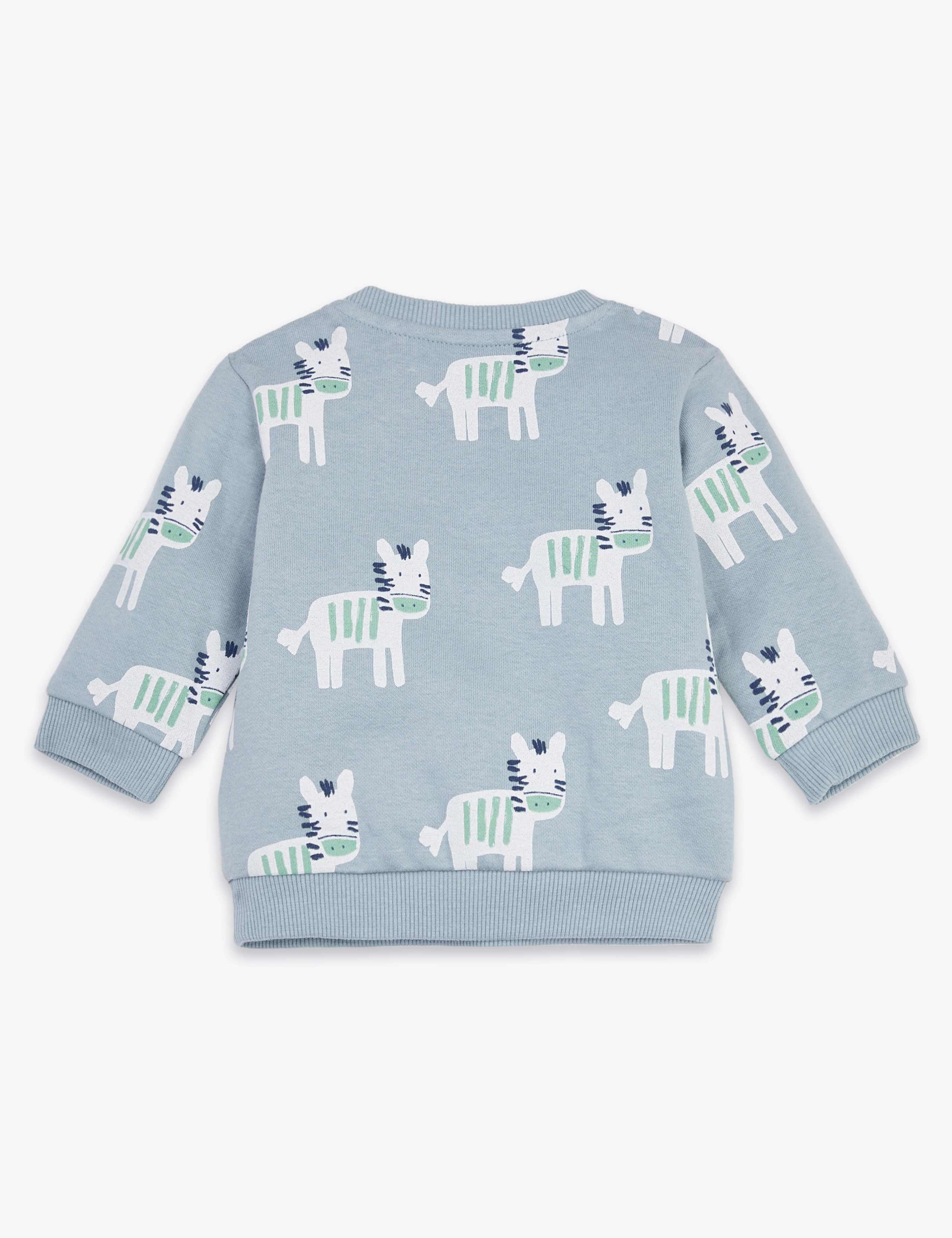 Cotton Rich Zebra Print Sweatshirt (0-3 Yrs) 2 of 3