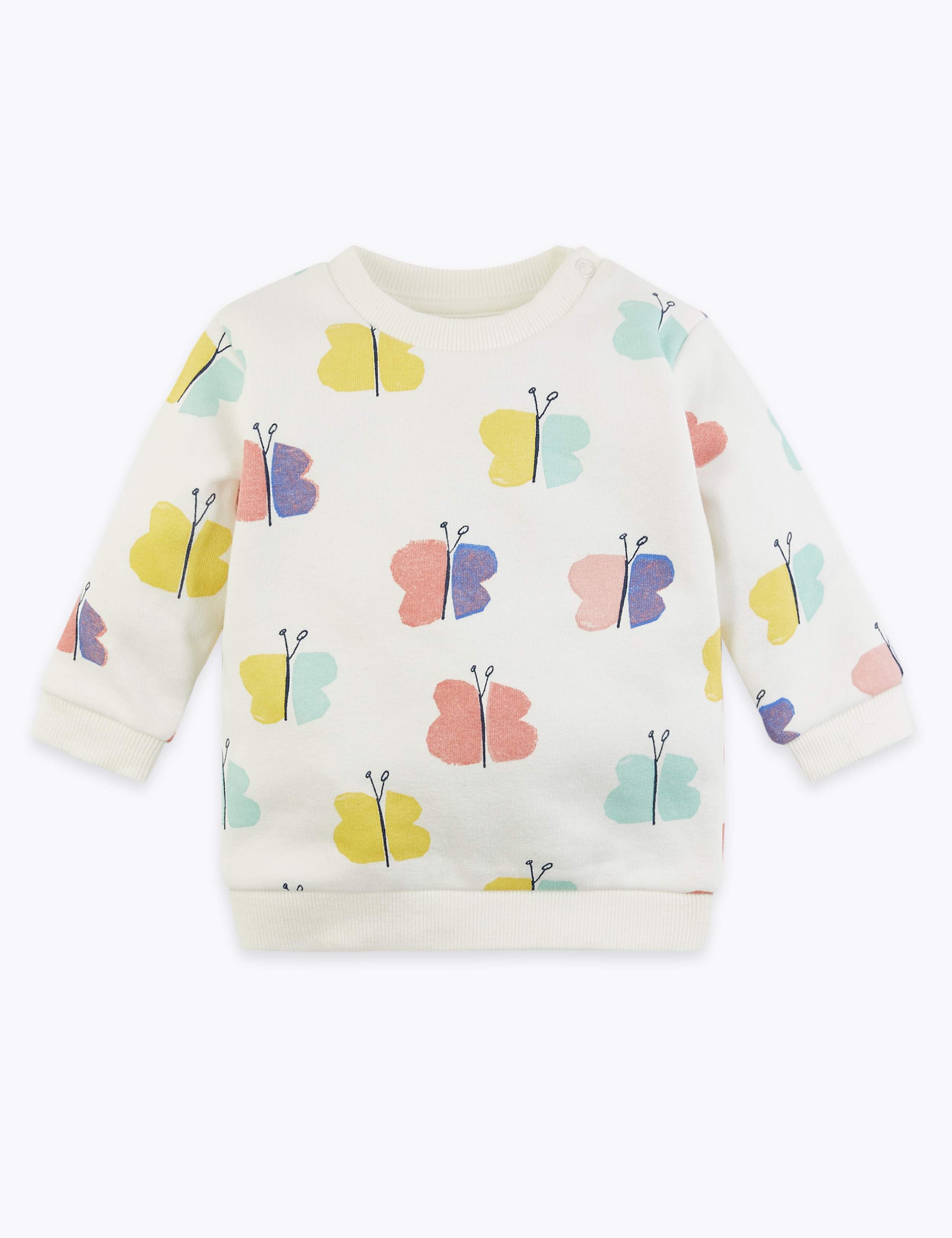 Cotton Rich Butterfly Print Sweatshirt 1 of 3