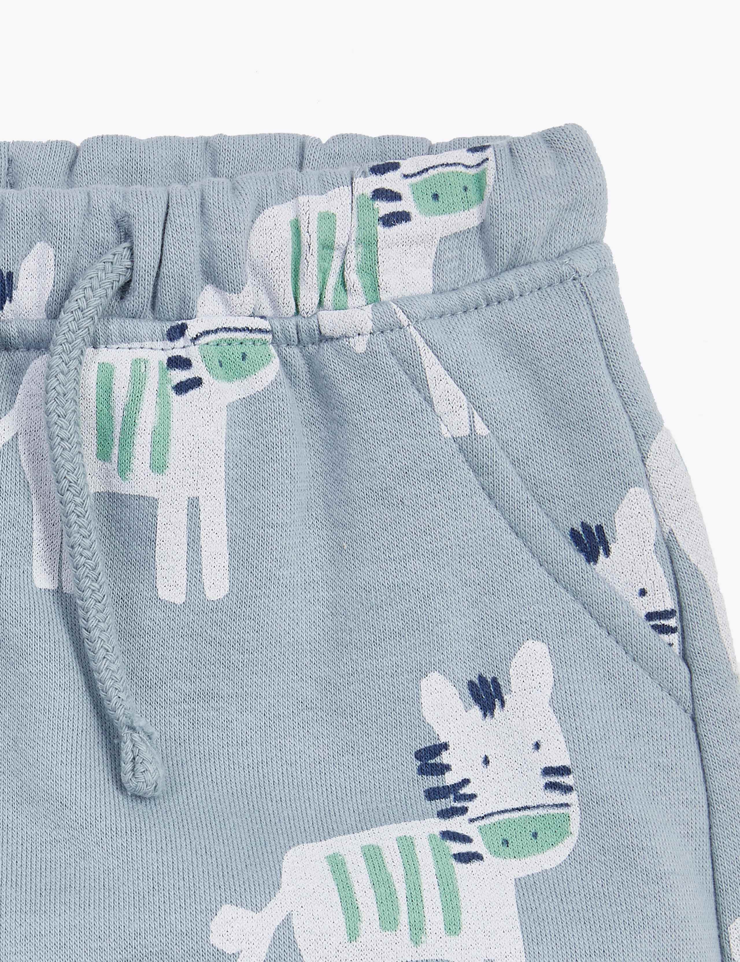 Cotton Rich Zebra Print Joggers (0-3 Yrs) 3 of 3