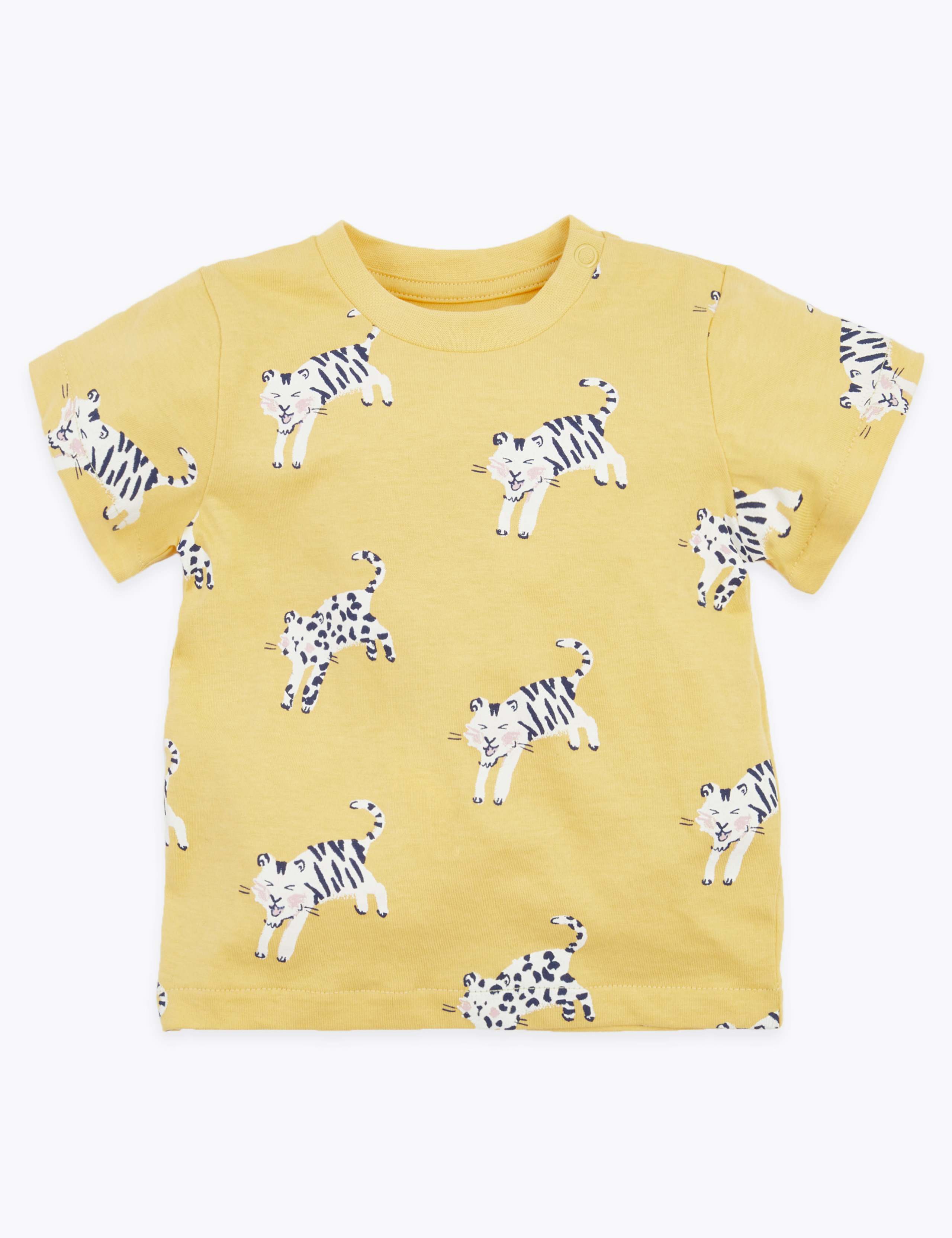Cotton Wild Cat Print T-Shirt 1 of 3