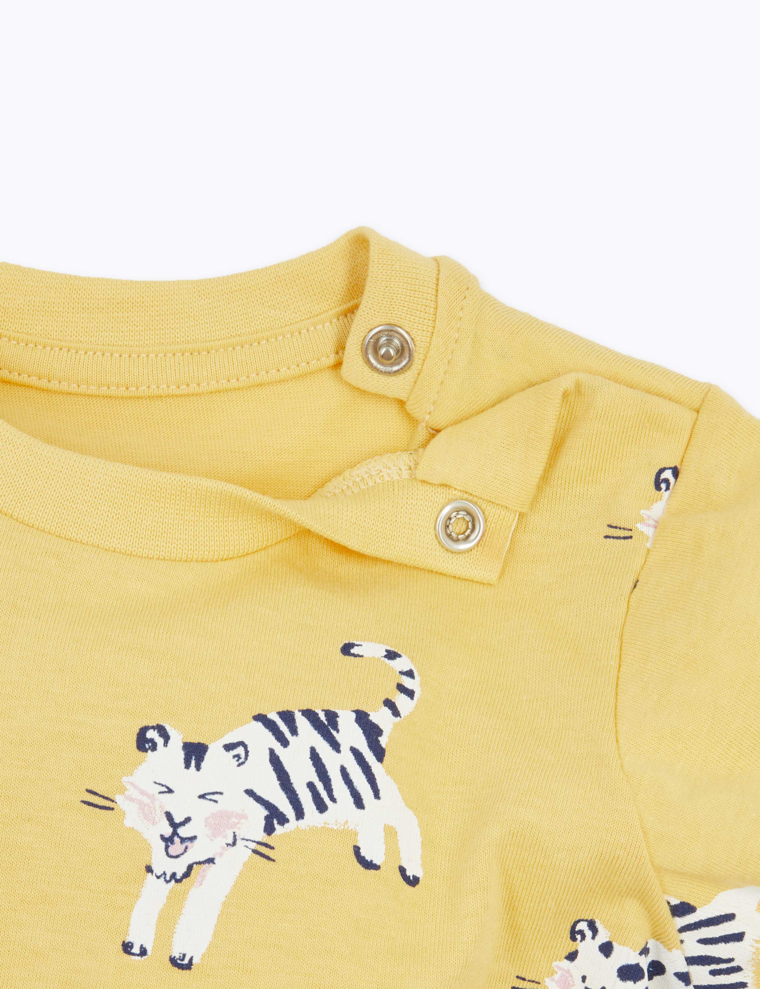 Cotton Wild Cat Print T-Shirt 3 of 3