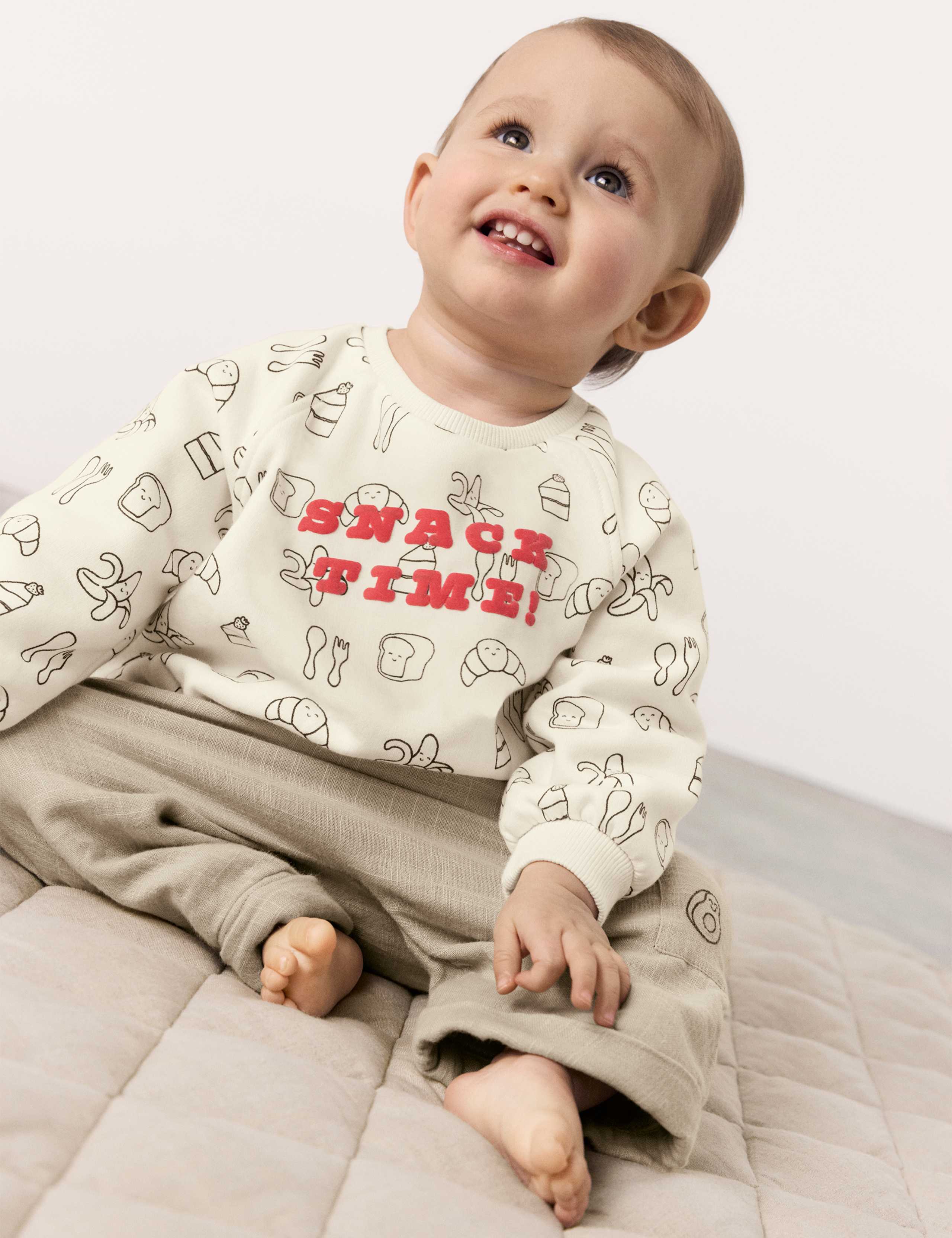 2pc Pure Cotton Snack Time Outfit (0-3 Yrs) 1 of 8