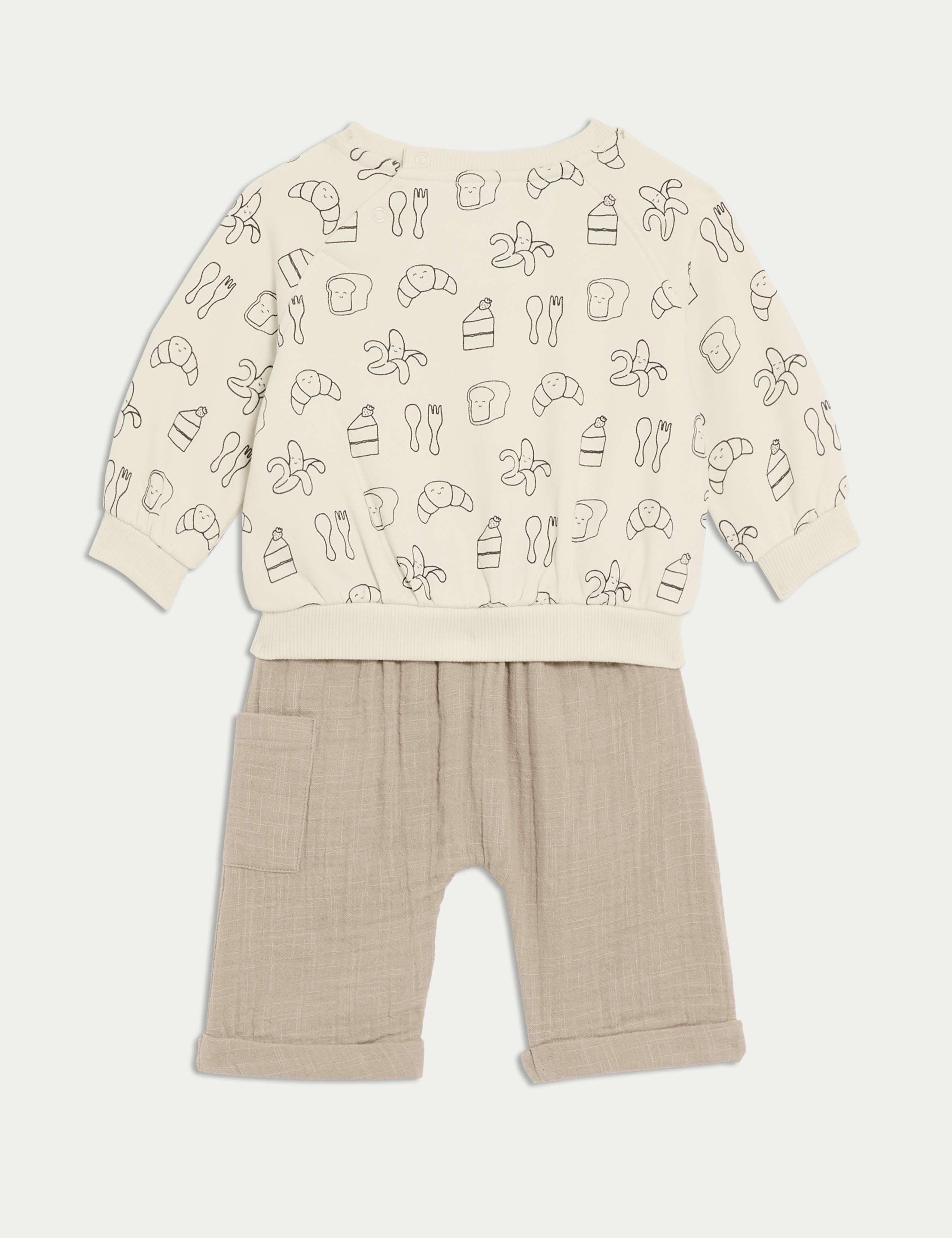 2pc Pure Cotton Snack Time Outfit (0-3 Yrs) 4 of 8