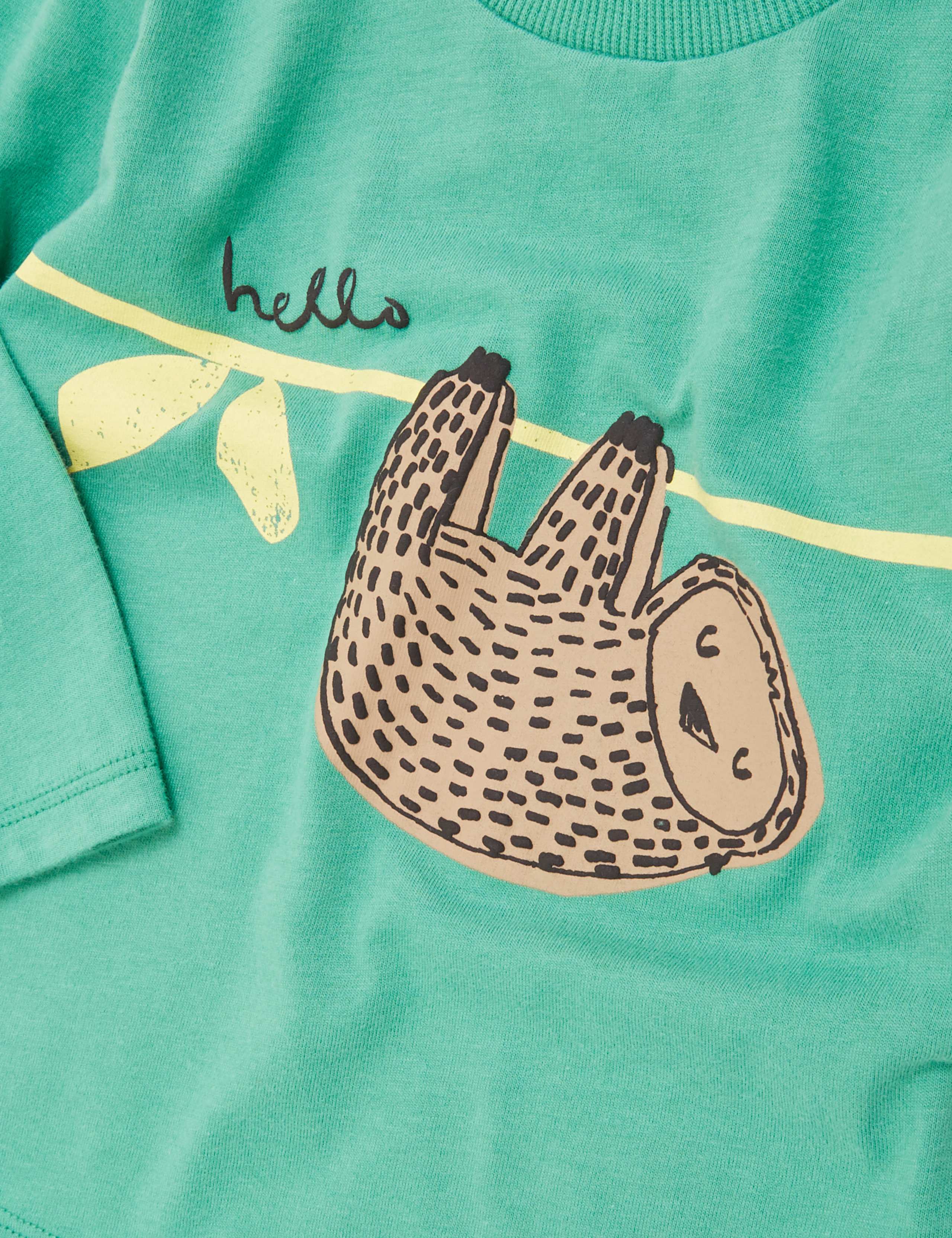 Organic Cotton Sloth Print Top (0-3 Yrs) 3 of 3