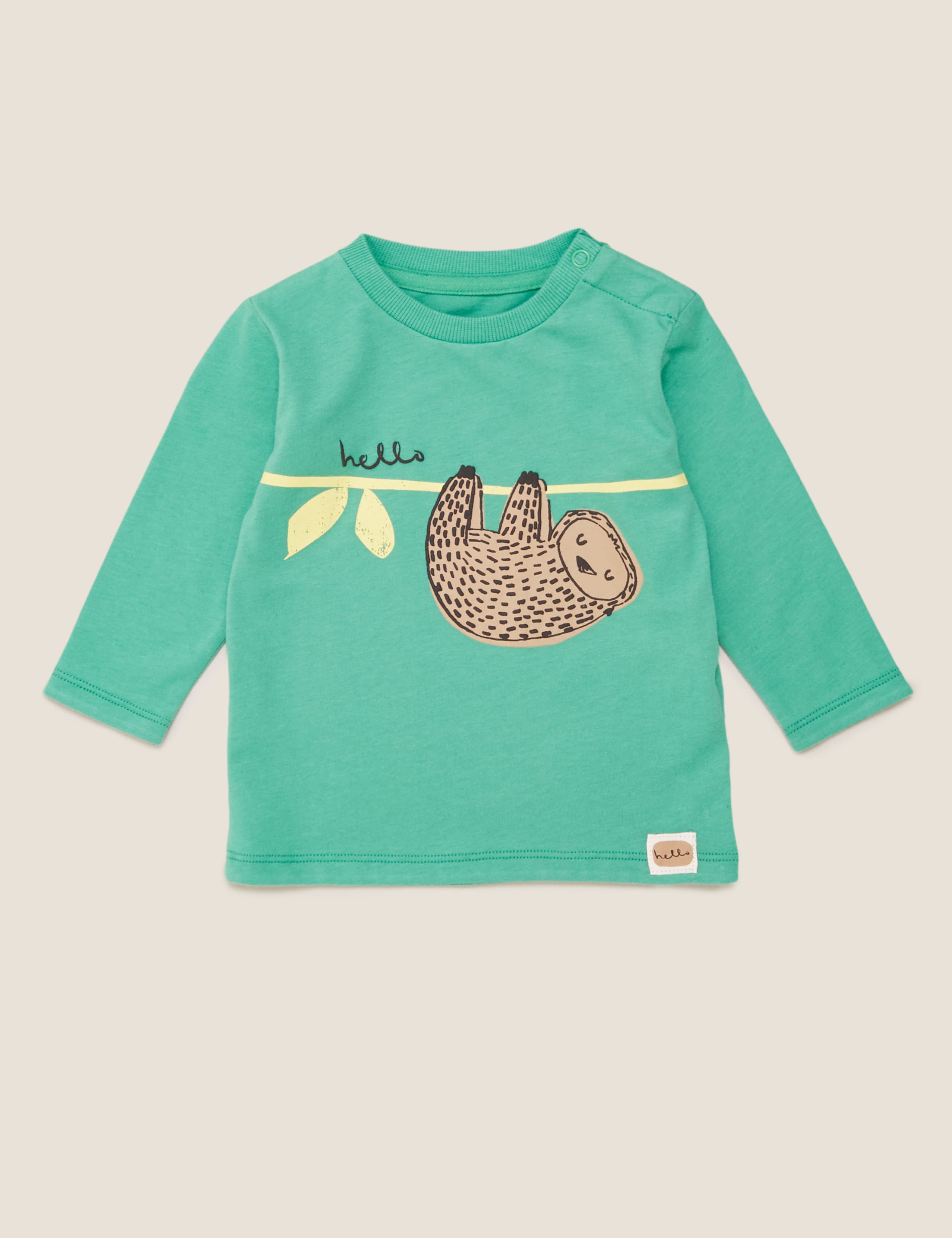 Organic Cotton Sloth Print Top (0-3 Yrs) 1 of 3