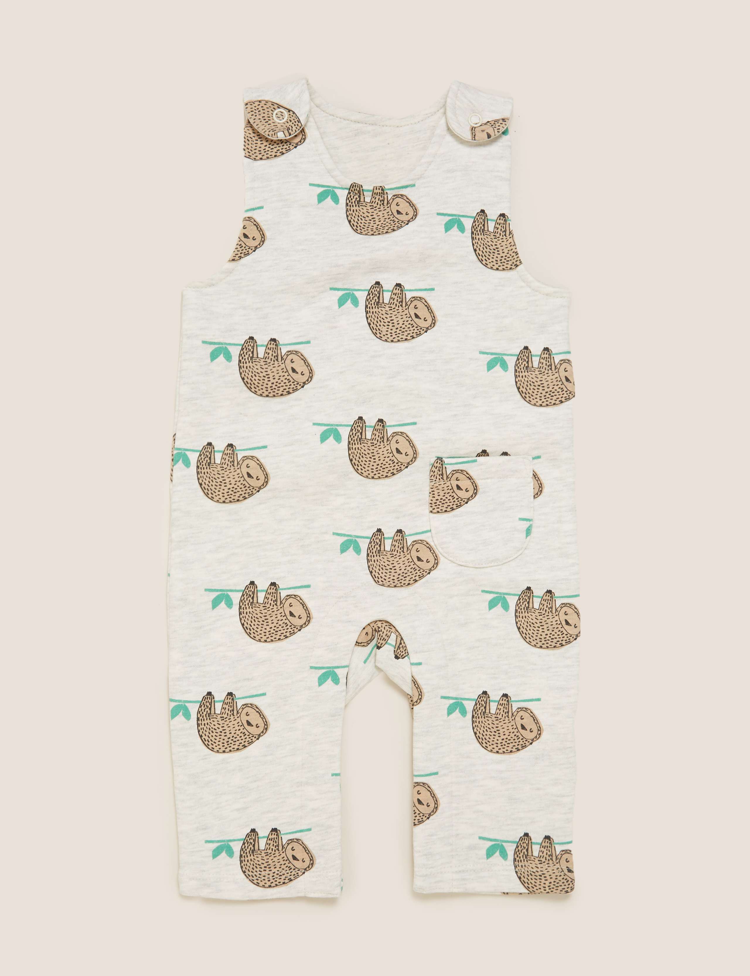 Cotton Sloth Print Romper (0-3 Yrs) 1 of 1