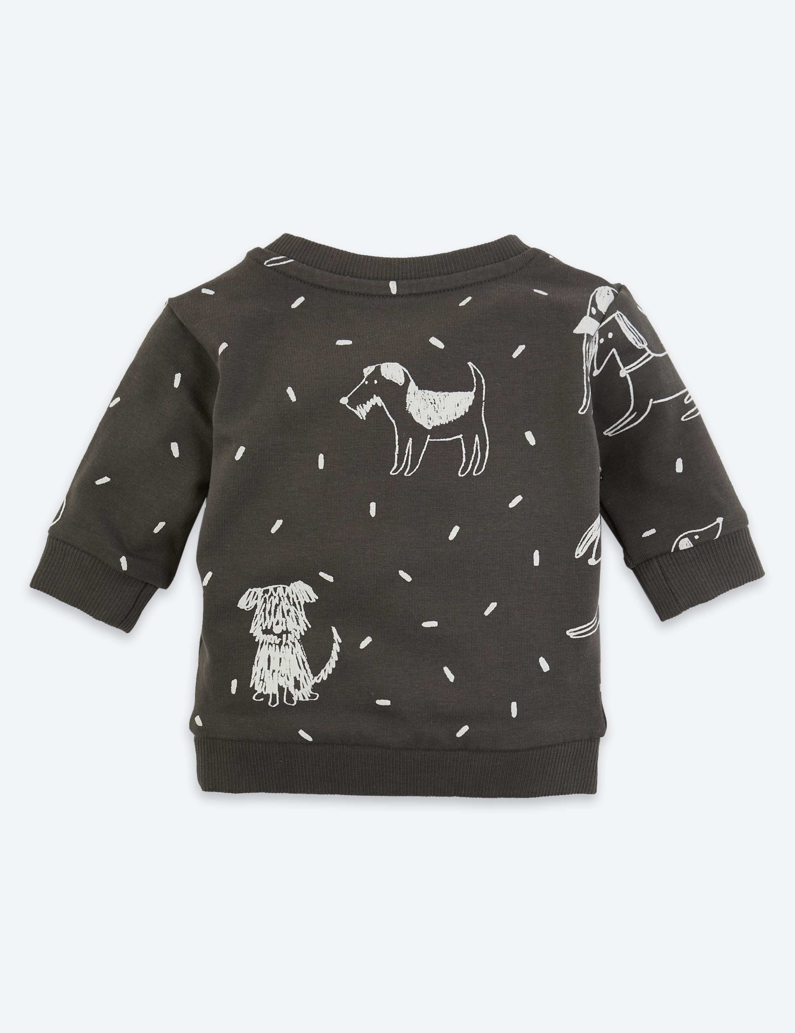 Organic Cotton Dog Print Sweatshirt (7lbs-3 Yrs) 2 of 3