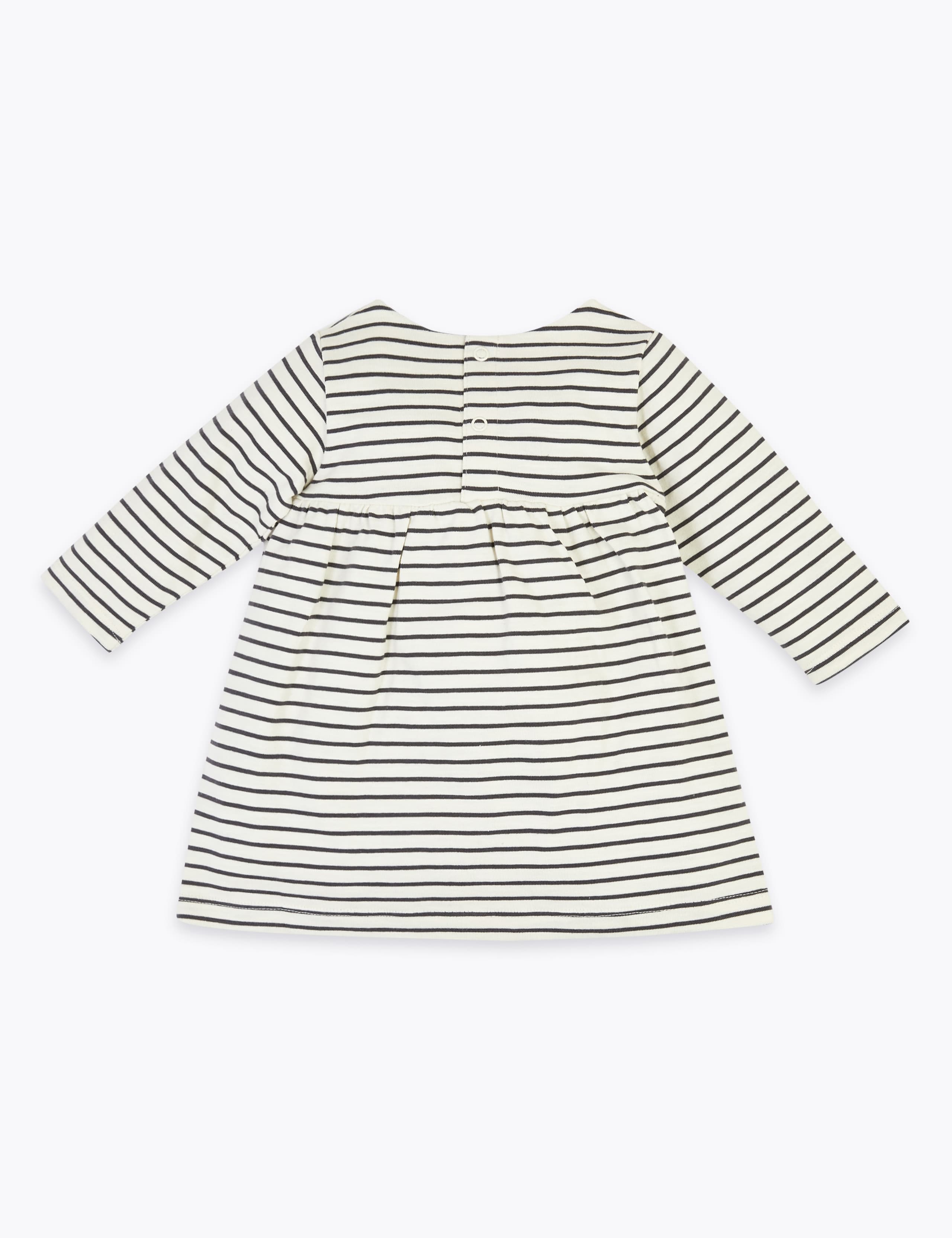 Pure Cotton Striped Jersey Dress (7lbs-3 Yrs) 2 of 3