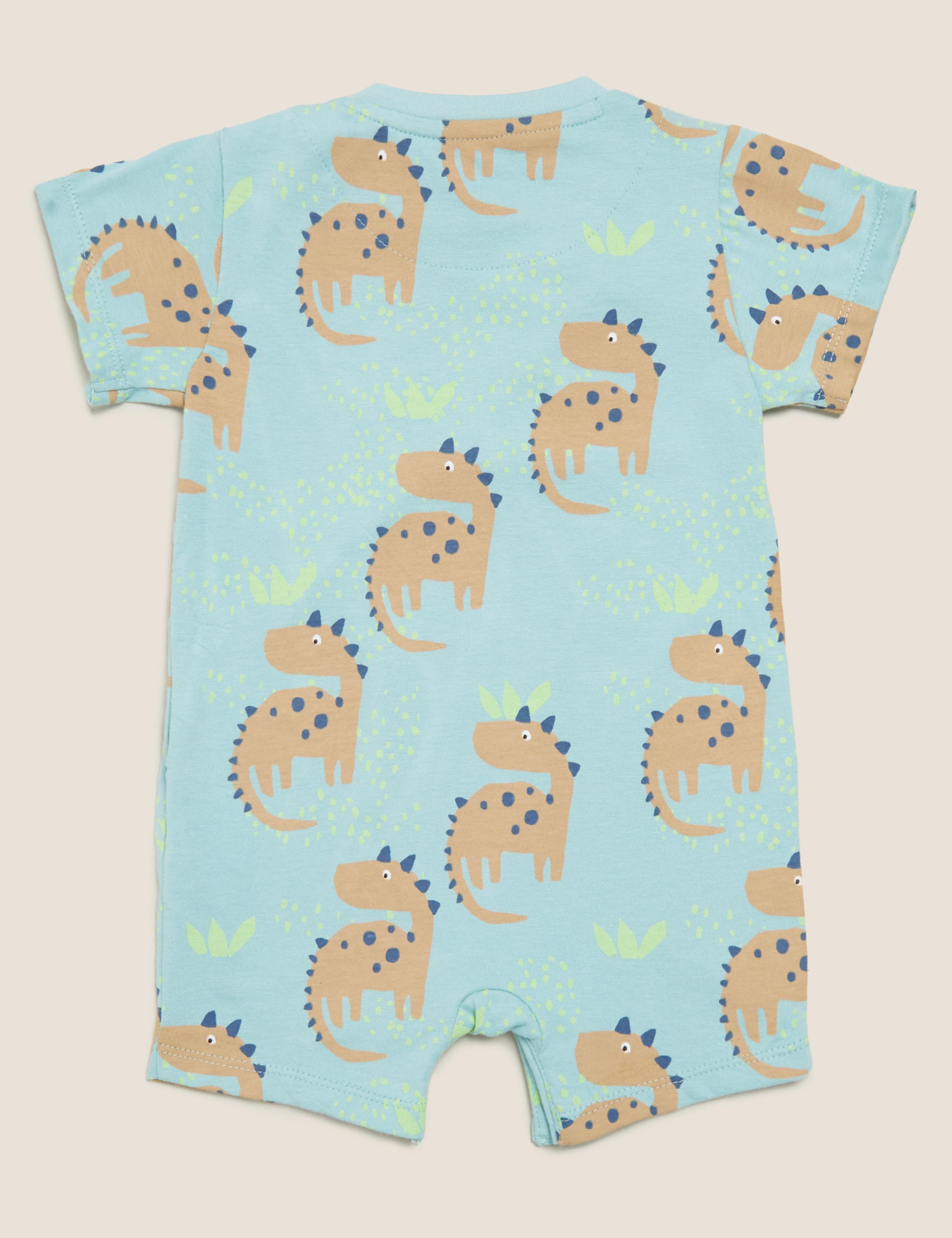 Organic Cotton Dinosaur Print Romper (0-3 Yrs) 2 of 4