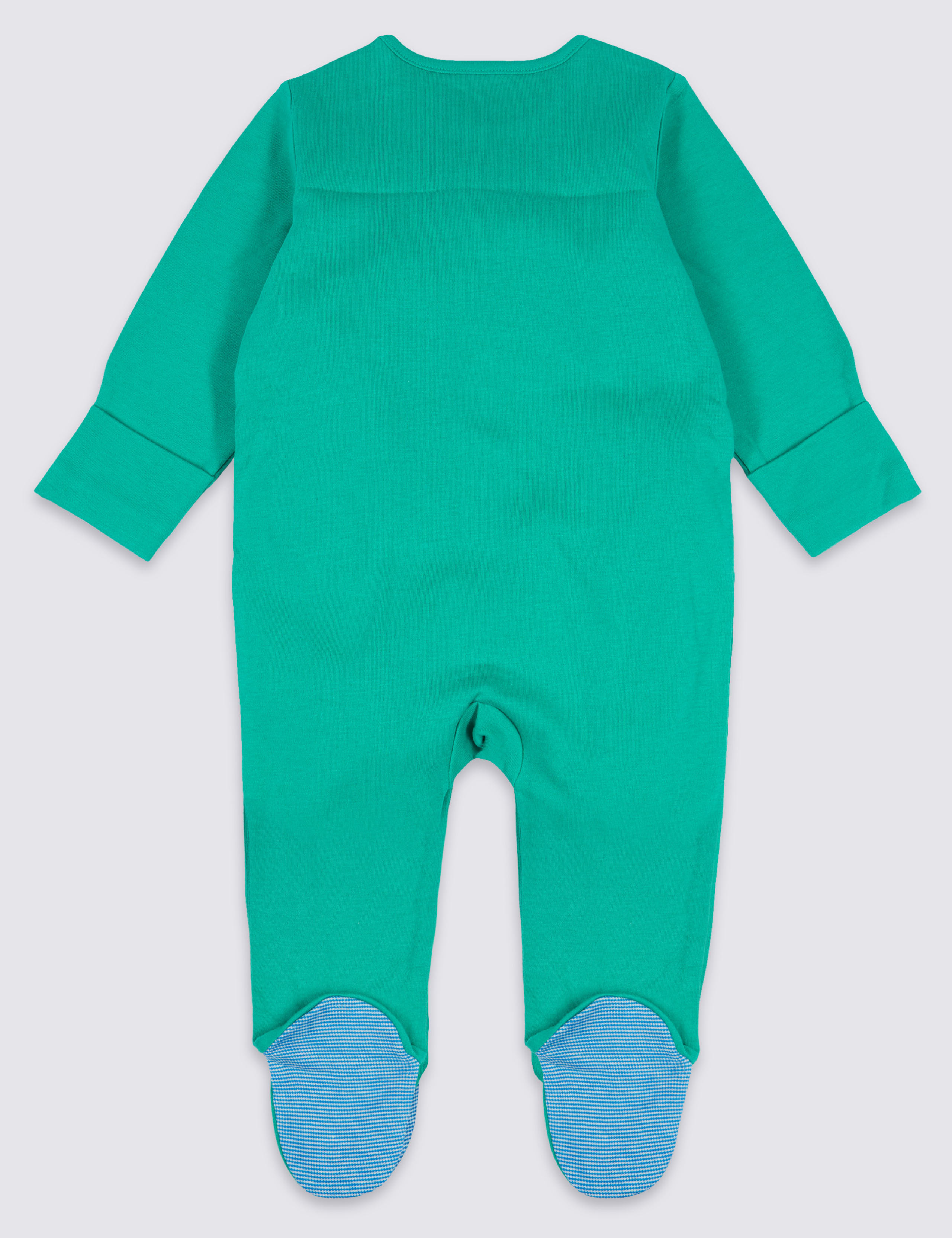 3 Pack Monster Print Pure Cotton Sleepsuits 5 of 9