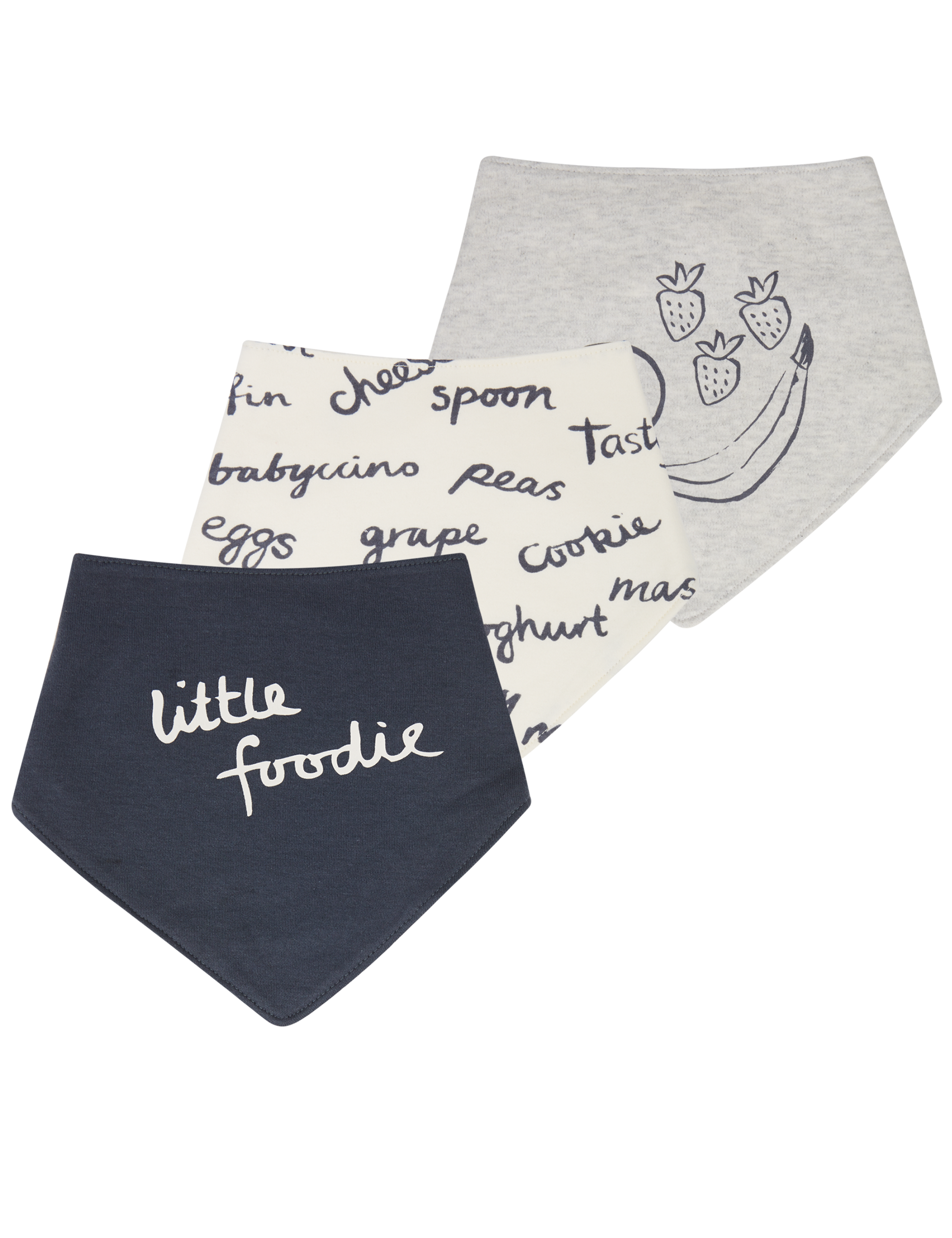 3 Pack Monochrome Pure Cotton Dribble Bibs 2 of 2