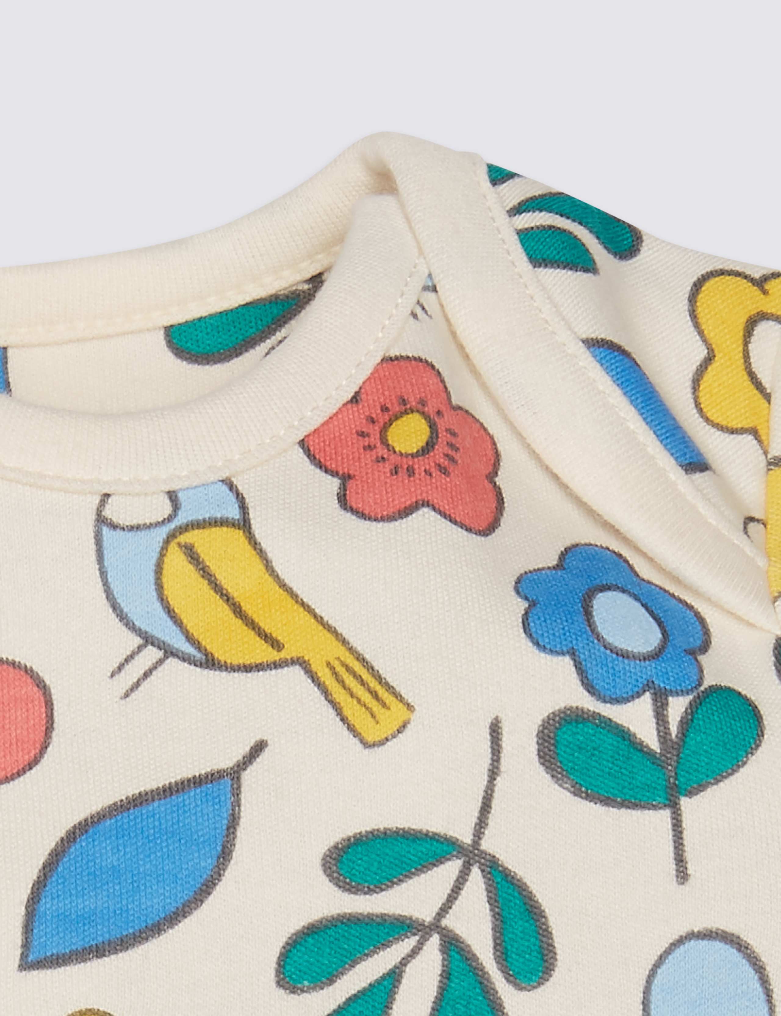 3 Pack Pure Cotton Floral  Rompers 6 of 7