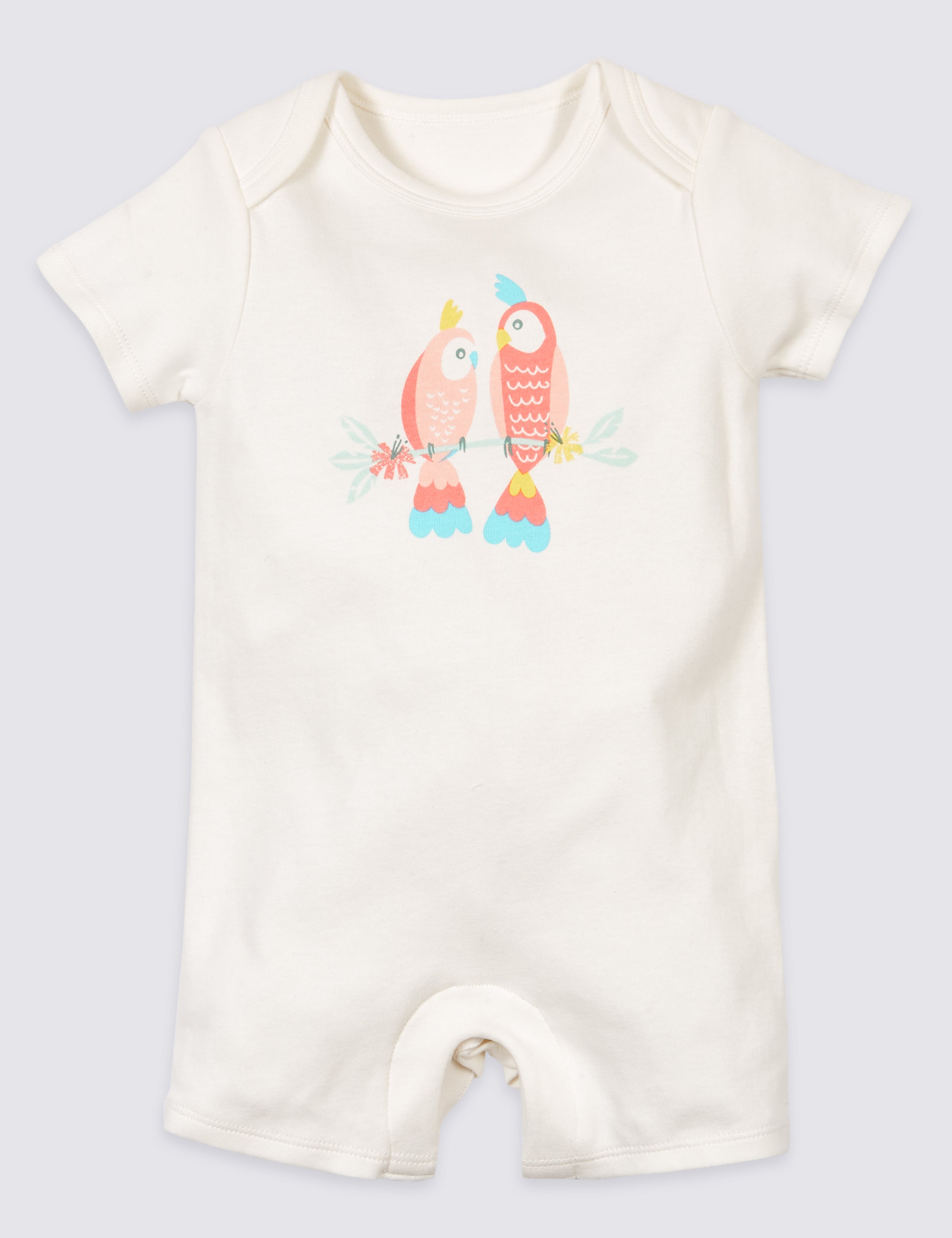 3 Pack Pure Cotton Tropical Print Rompers 2 of 6