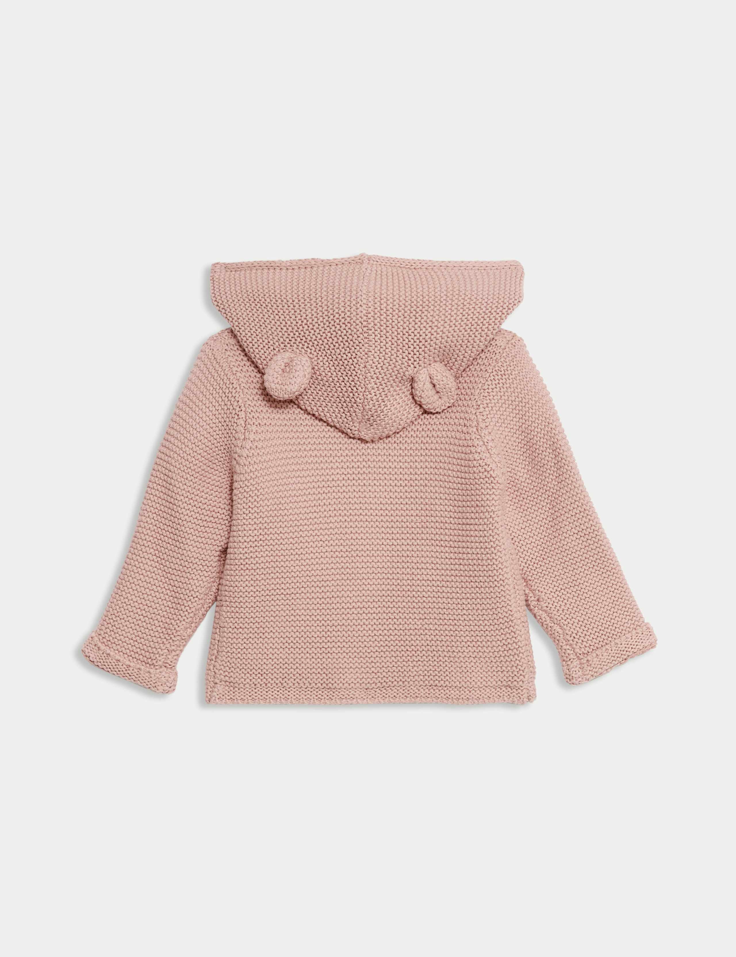 Pure Cotton Hooded Cardigan (7lbs-3 Yrs) 2 of 4
