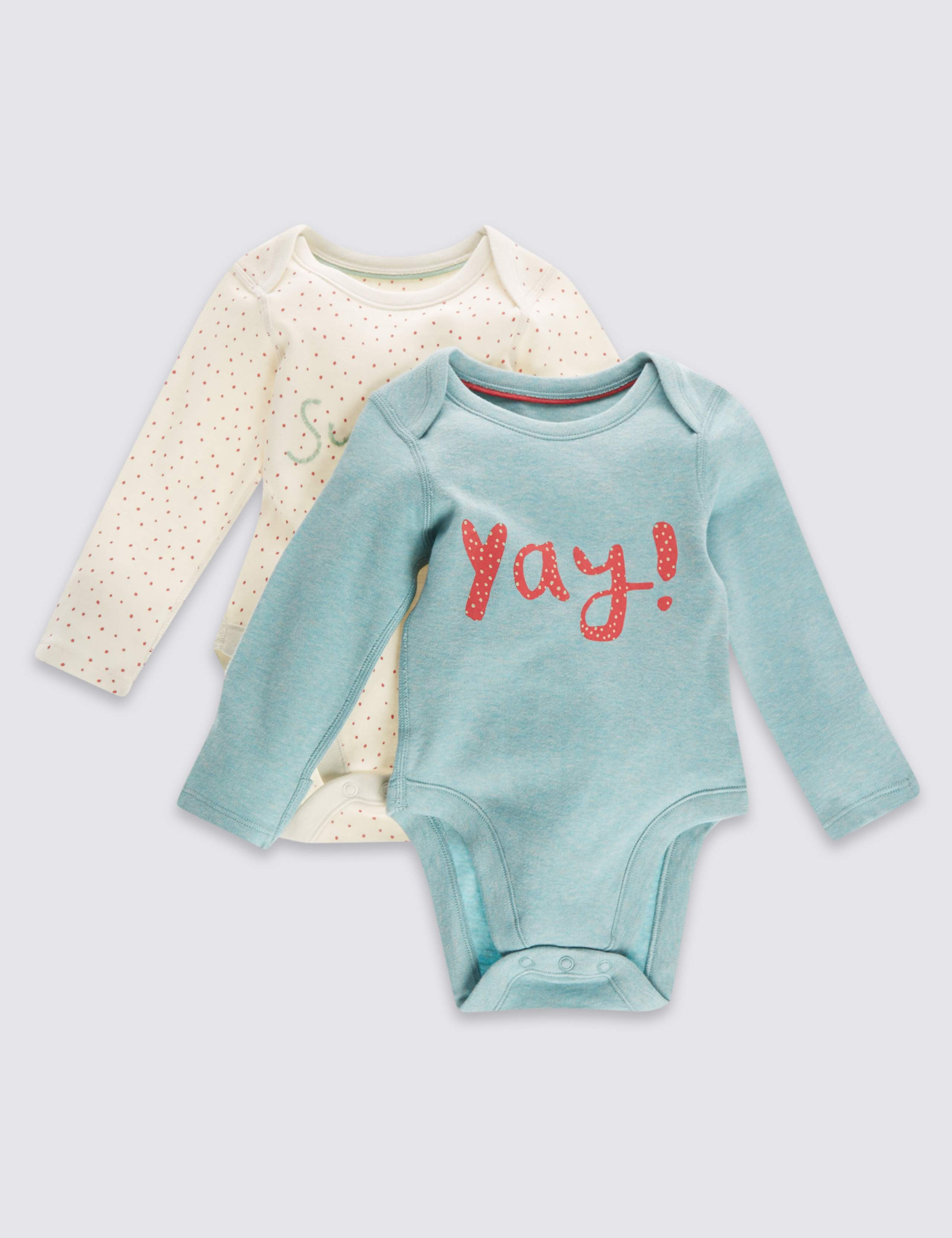 2 Pack Pure Cotton Bodysuits 1 of 6