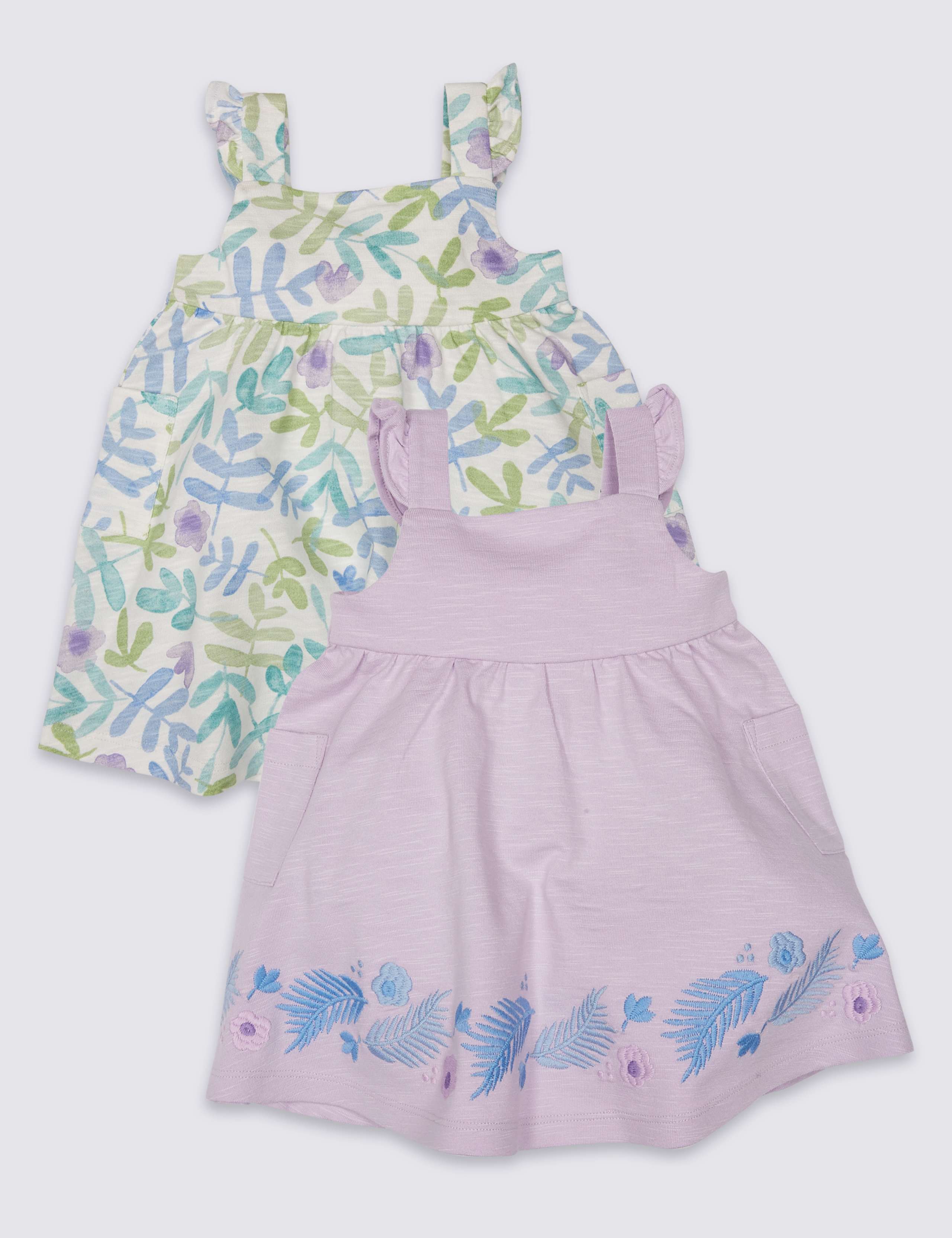 2 Pack Pure Cotton Jersey Dress 1 of 7