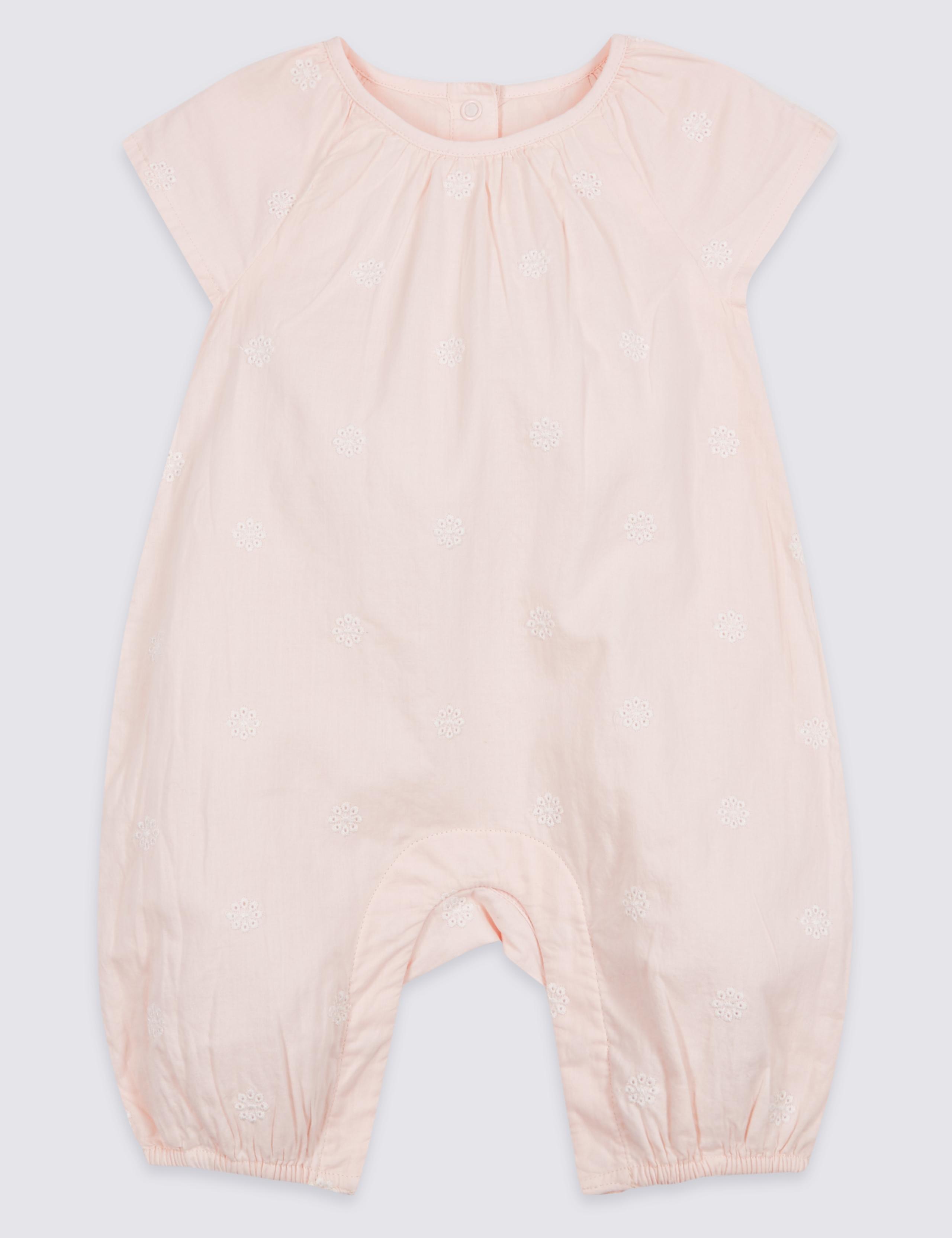 Embroidered Woven Pure Cotton Romper 1 of 5