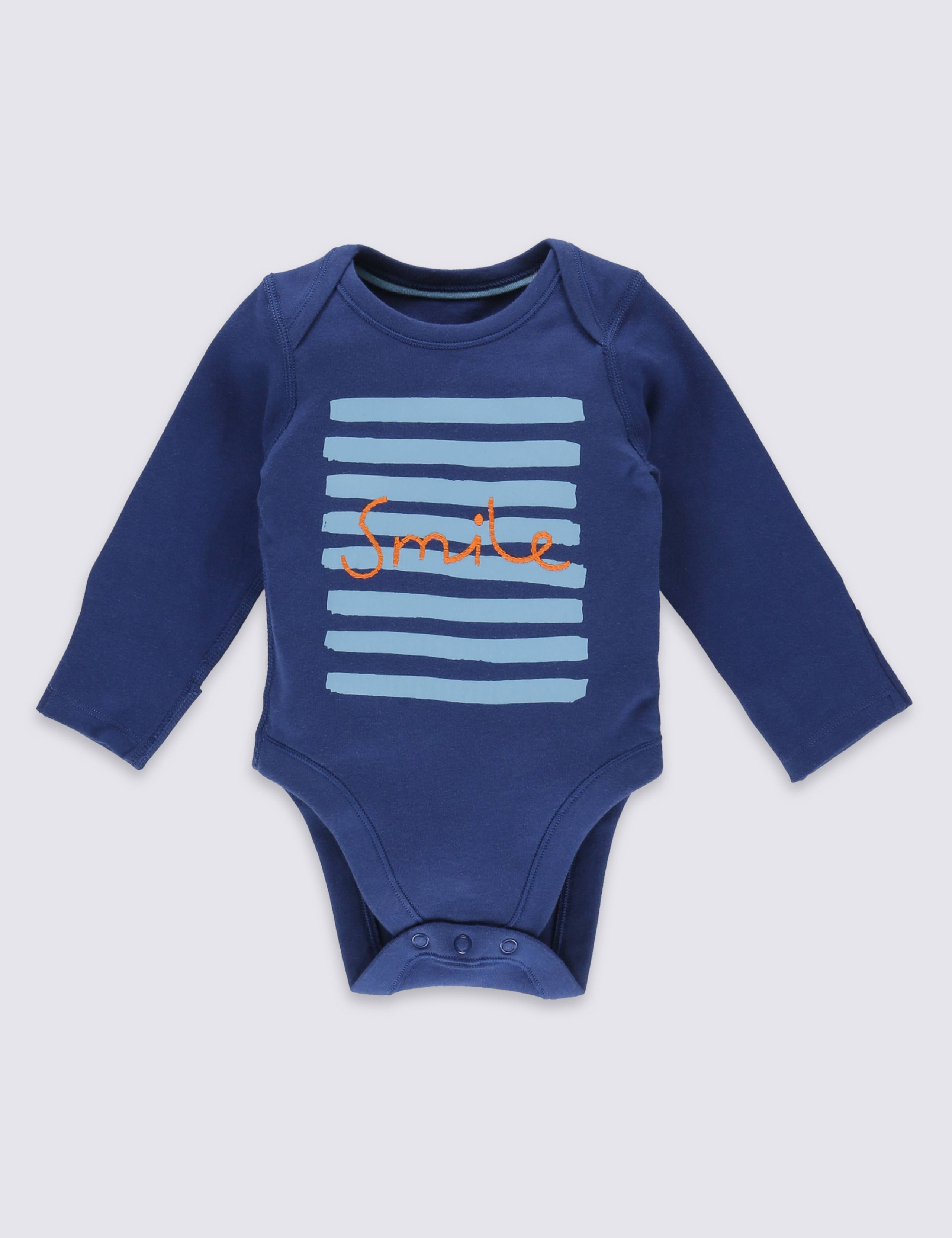 2 Pack Boys' Pure Cotton Bodysuits 4 of 6