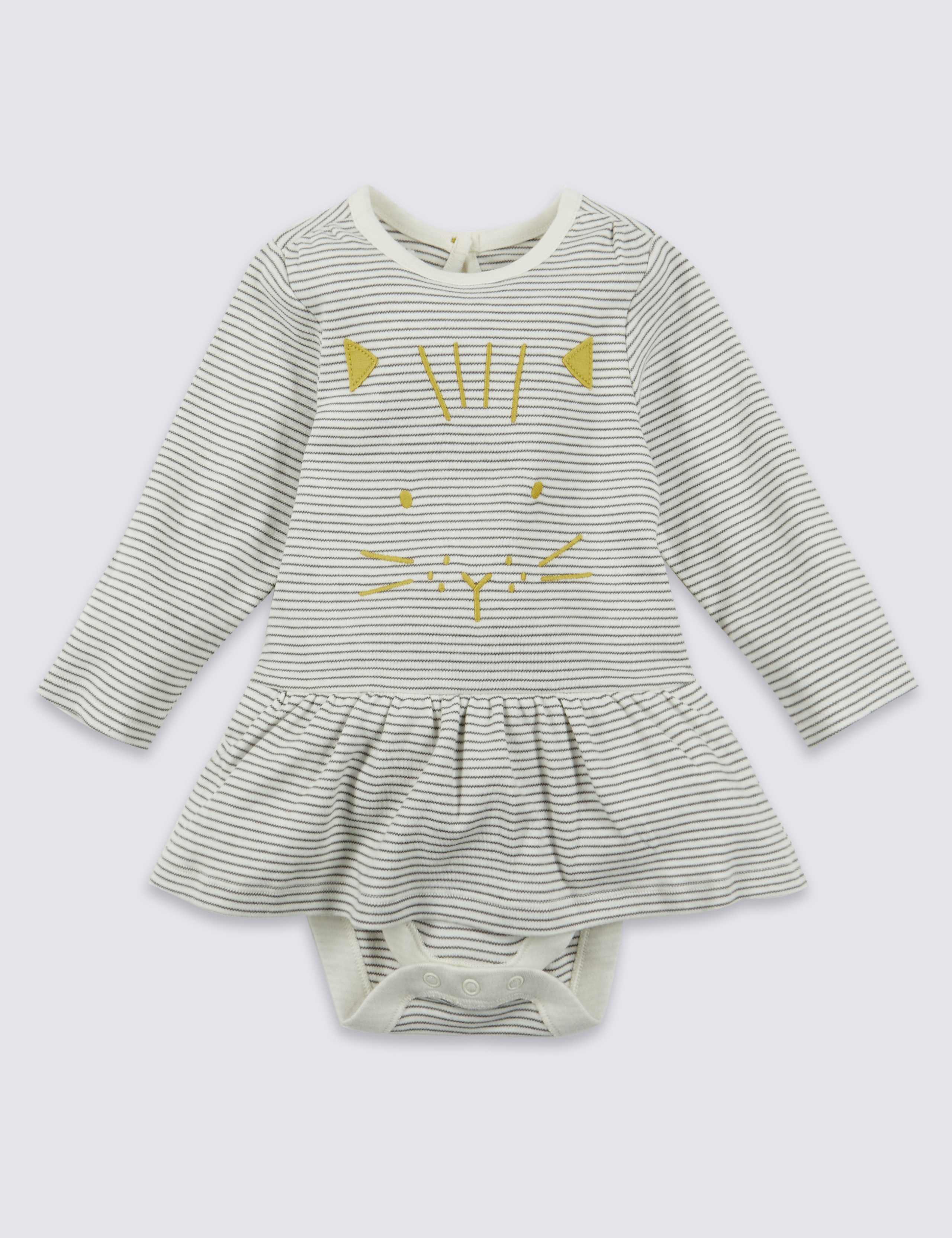Pure Cotton Cat Face Body Baby Dress 1 of 7