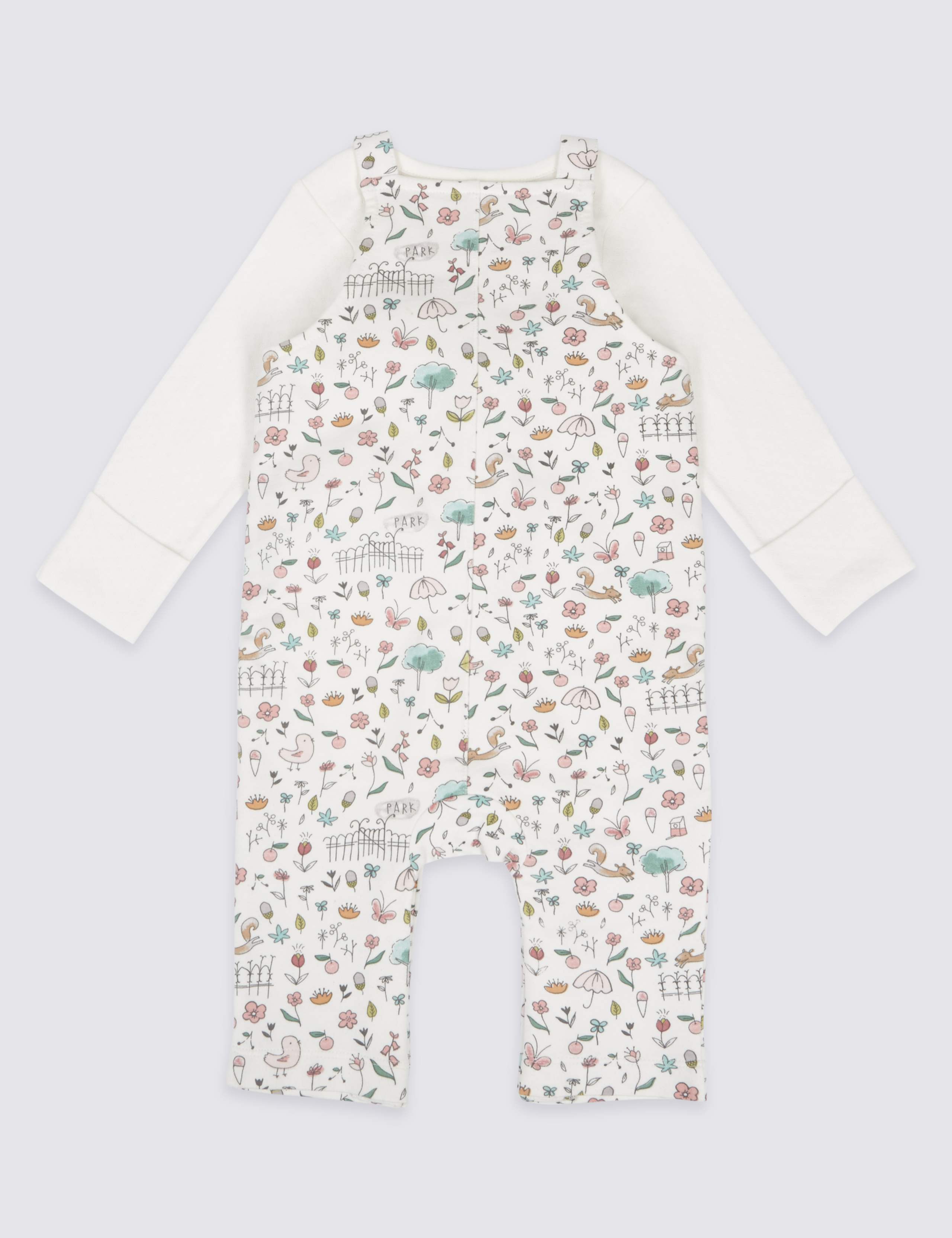2 Piece Bodysuit & Frill Dungarees Outfit 2 of 9