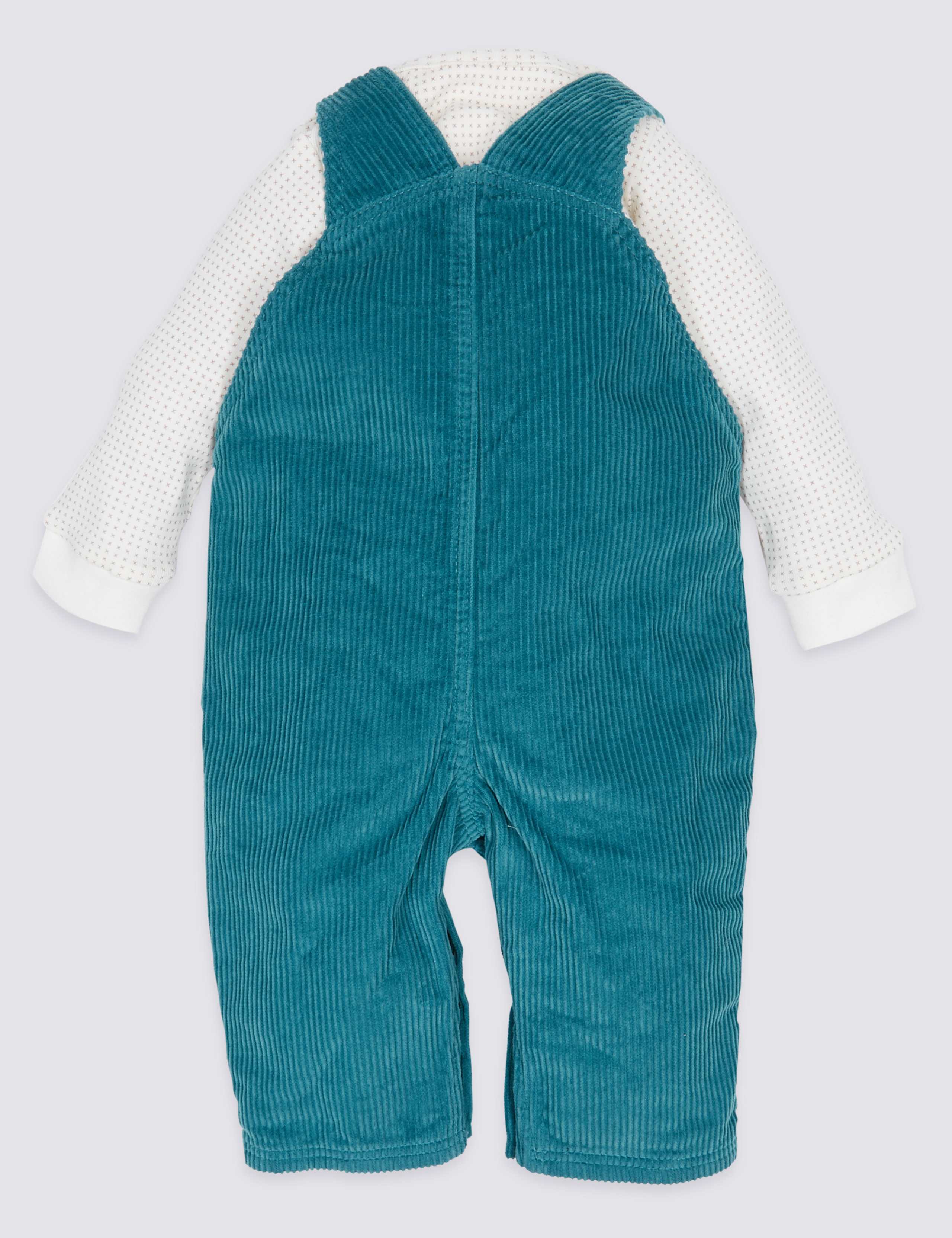 Pure Cotton Peter Rabbit™ Bodysuit & Dungarees Outfit 2 of 7