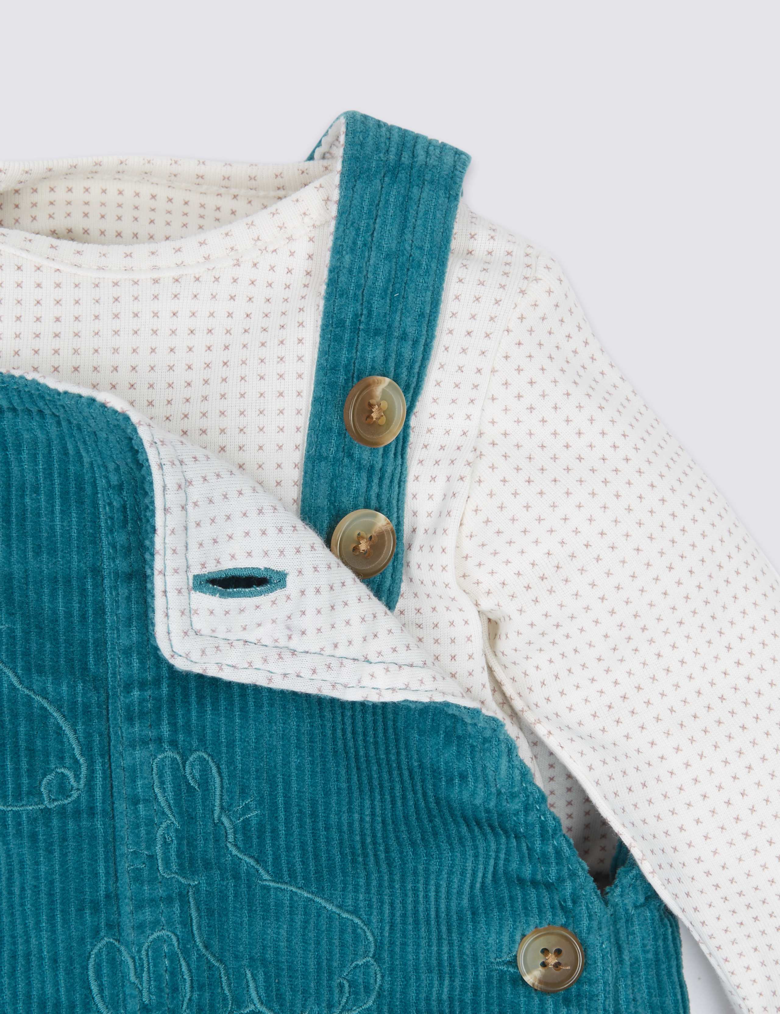 Pure Cotton Peter Rabbit™ Bodysuit & Dungarees Outfit 5 of 7