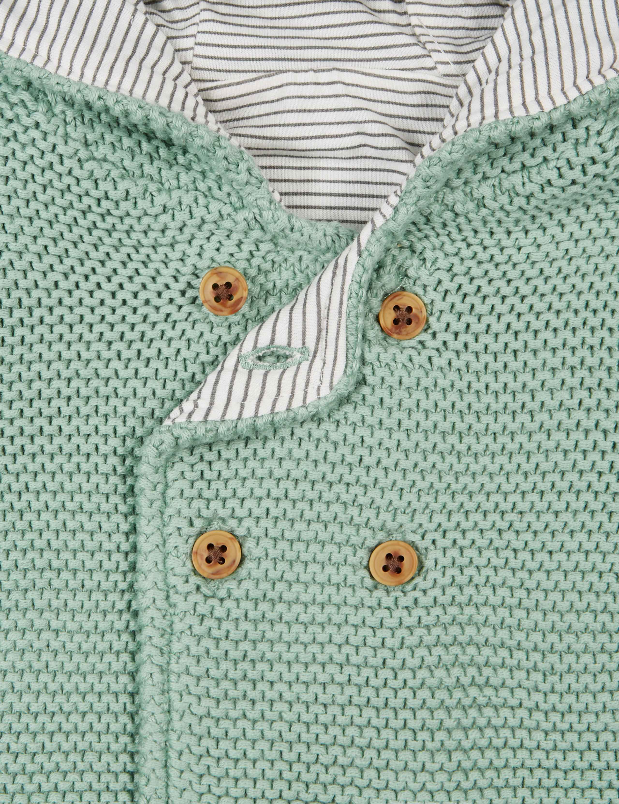 Pure Cotton Chunky Knitted Hooded Cardigan 3 of 3