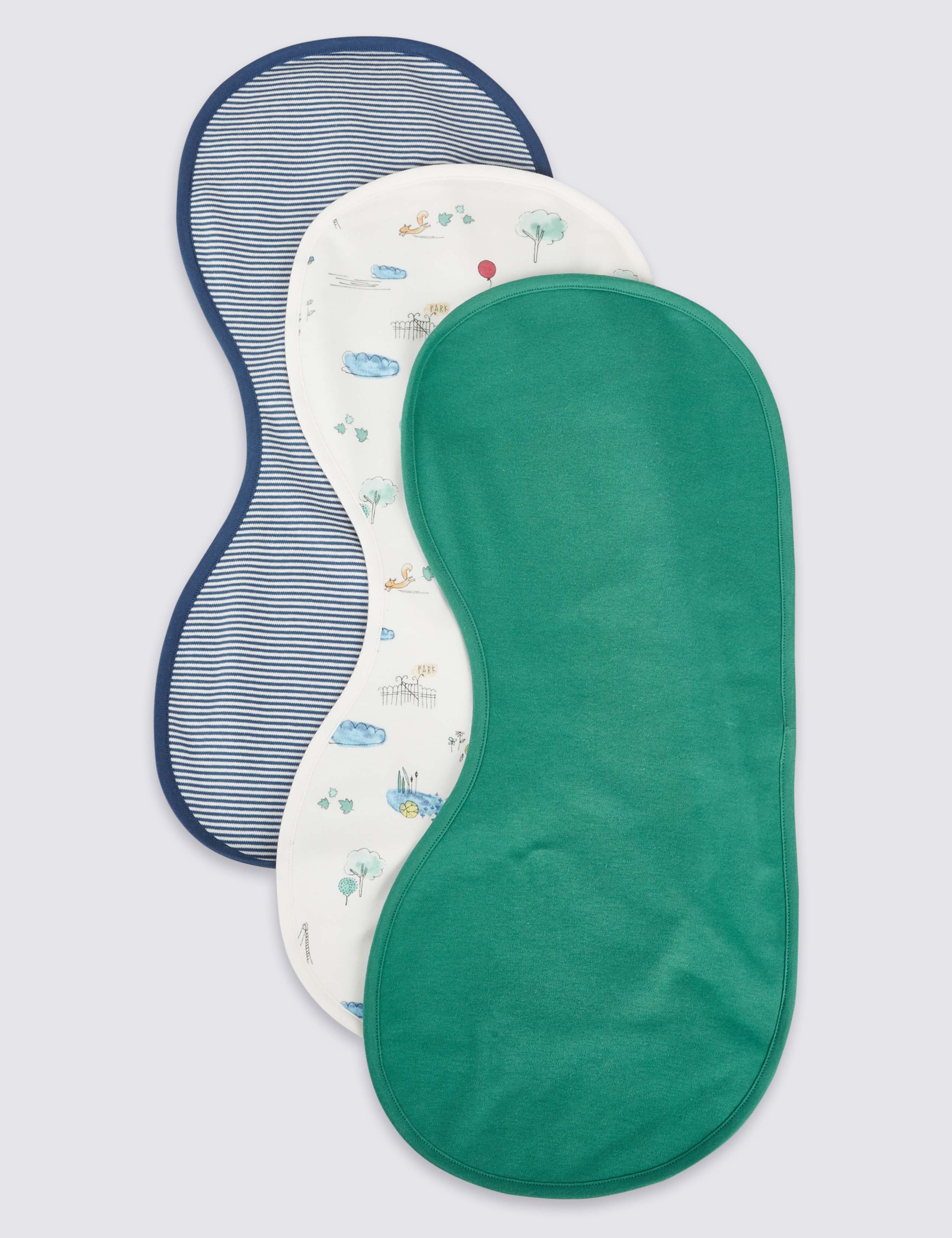 3 Pack Pure Cotton Burp Cloths 1 of 5